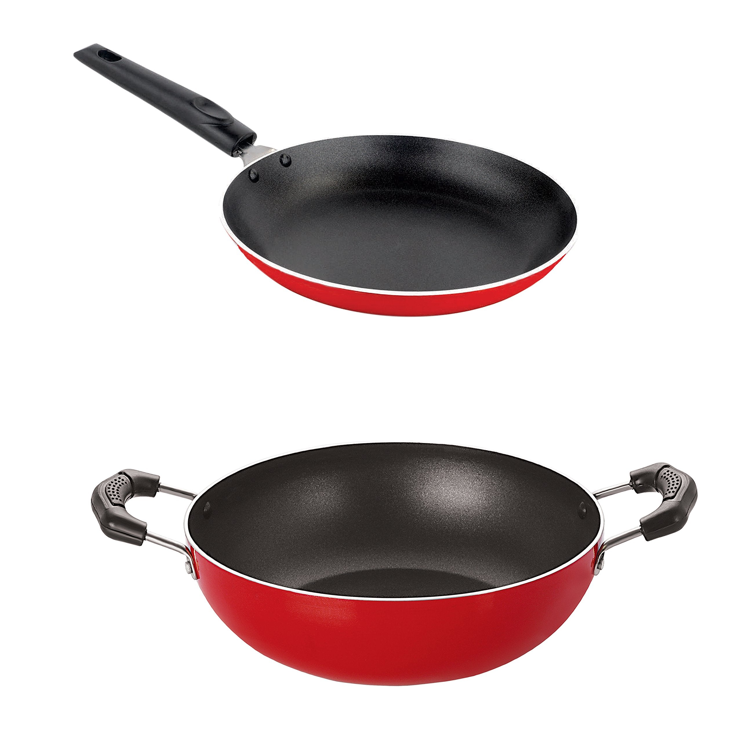 Nirlon NonStick Gas Compatible Stain Free Cookware Combo Set With Multicolor, 2.6Mm_Kd14_Tp