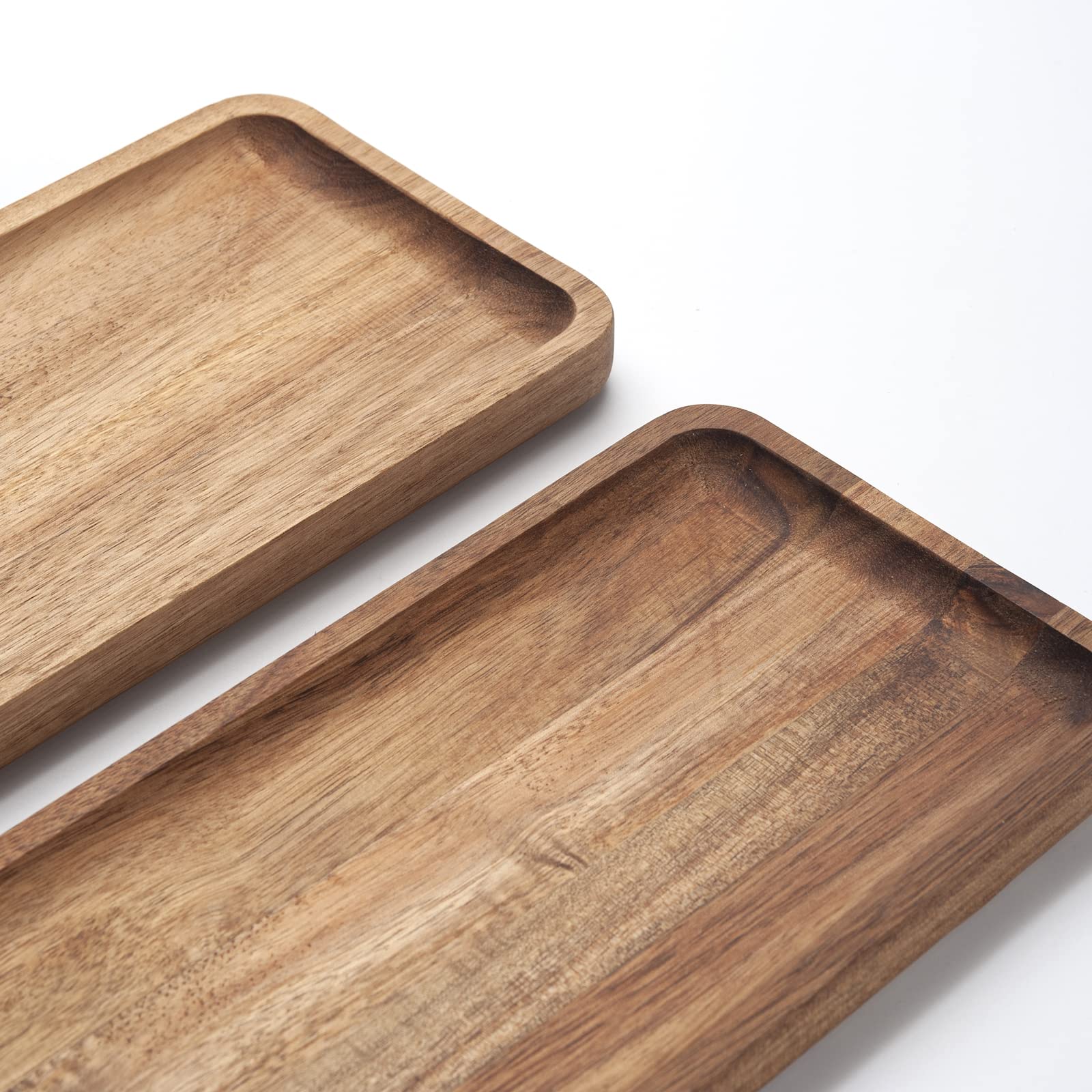 Bathroom Vanity Tray, Acacia Wood Counter Tray, Toilet Tank Tray, Appetizer Charcuterie Snack Serving Board, 13.8 X 5.5 X 0.8 In
