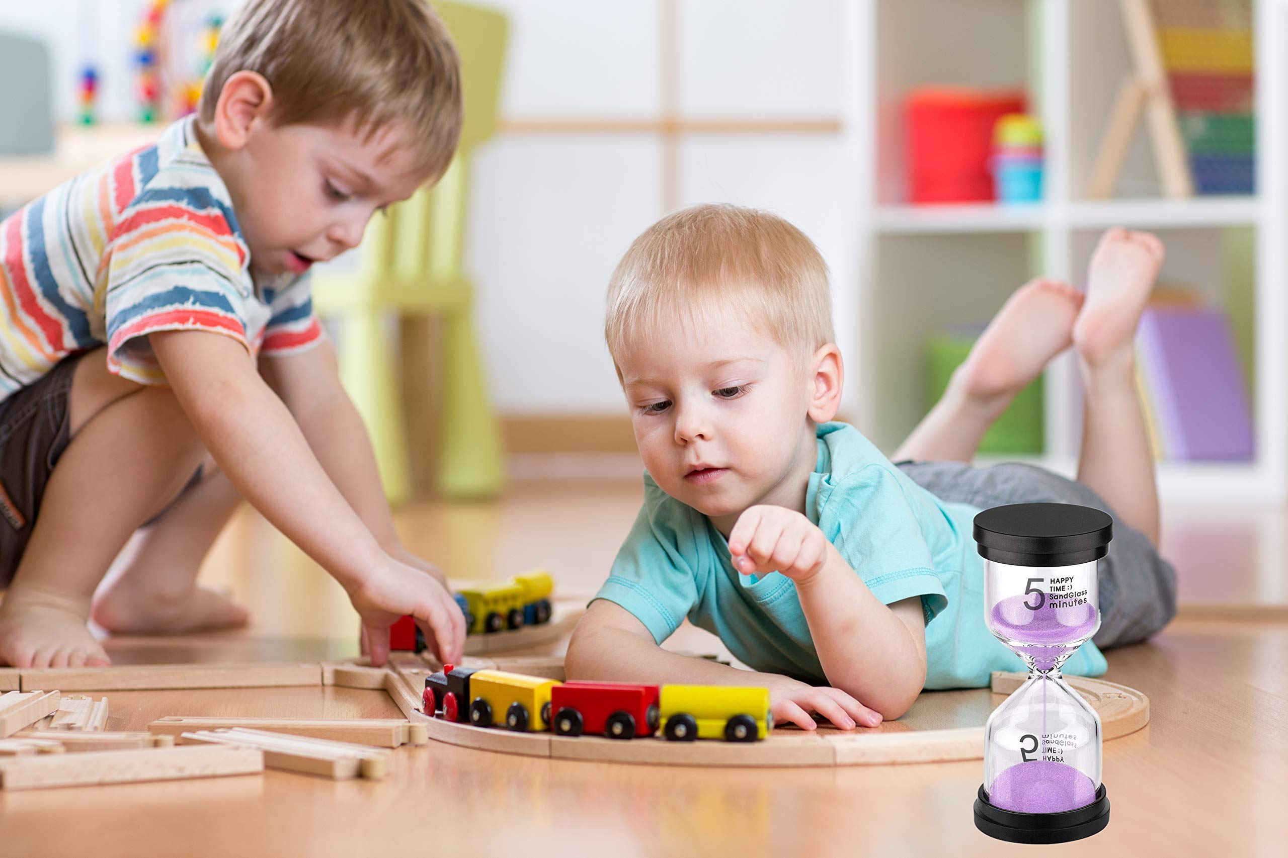 Suliao Sand Timer 5 Minute Hourglass: Plastic Sand Clock, Purple Sand Watch 5 Min, Small Reloj De Arena Five Minutos, Colorful S