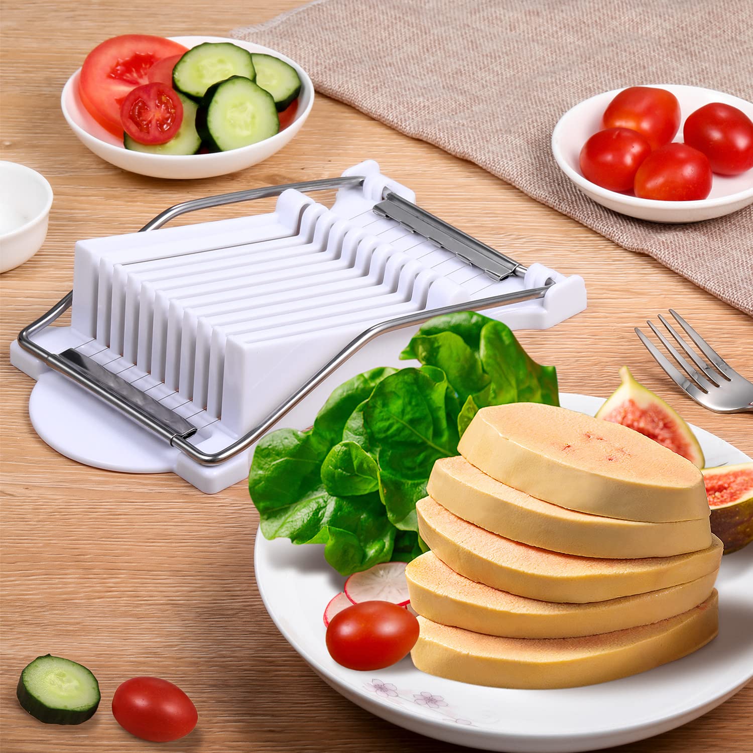 Dulcicasa Luncheon Meat Slicer - Slices Eggs, Cheese, Liver, And Fruit - Perfect Tool For Soft Fruits And Canned Meat Loaves - S