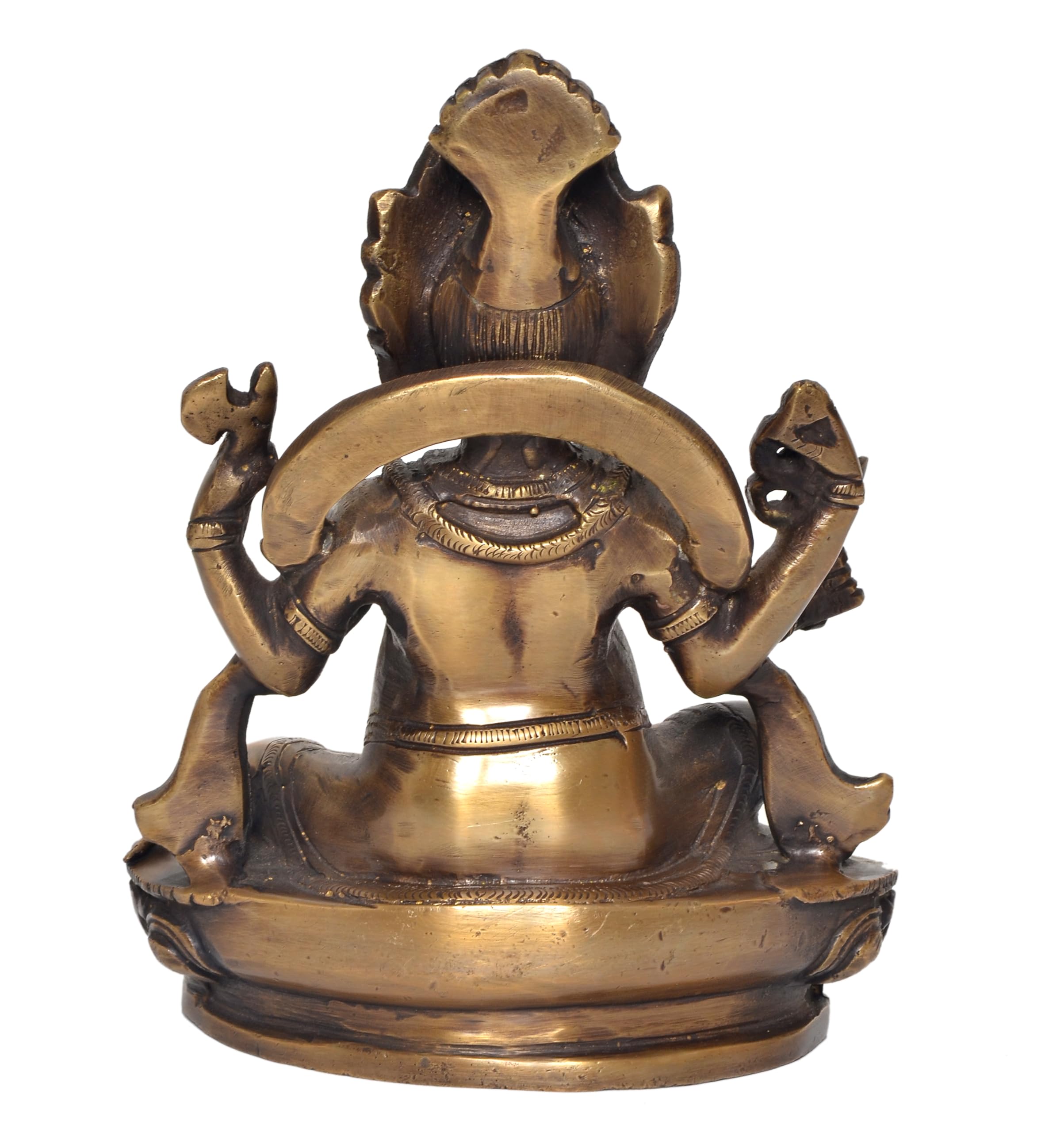 Dattatreya Brass Lord Ganesha Idol Sitting Ganesh Statue Decorative Sculpture For Home Decor Office Mandir Pooja Temple (Height