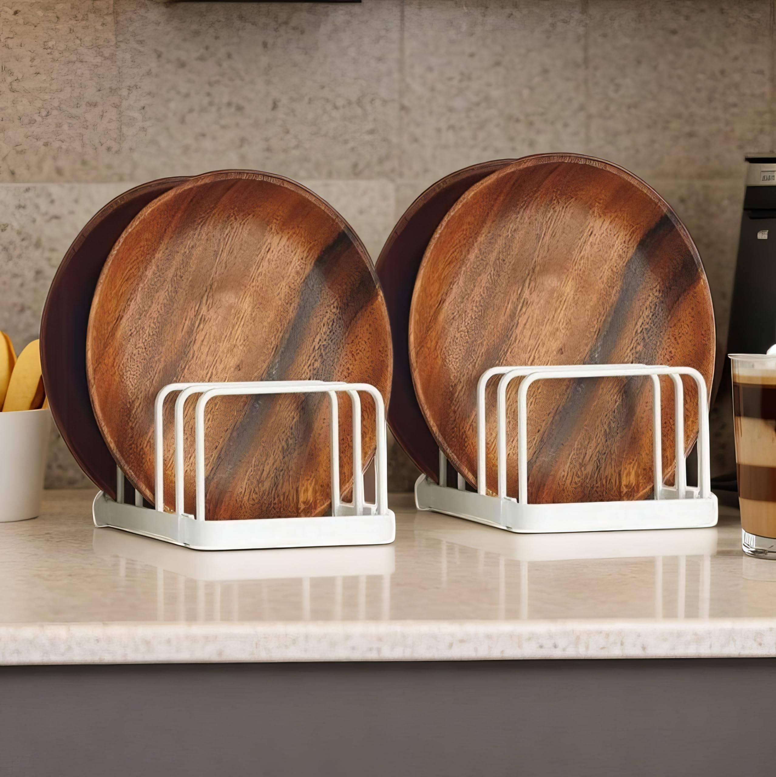 Decorlay Multipurpose Kitchen Plate Stand Dish PanPot Lid Utensils Holder Space Saving Chopping Board Holder Corner Shelf Rack 