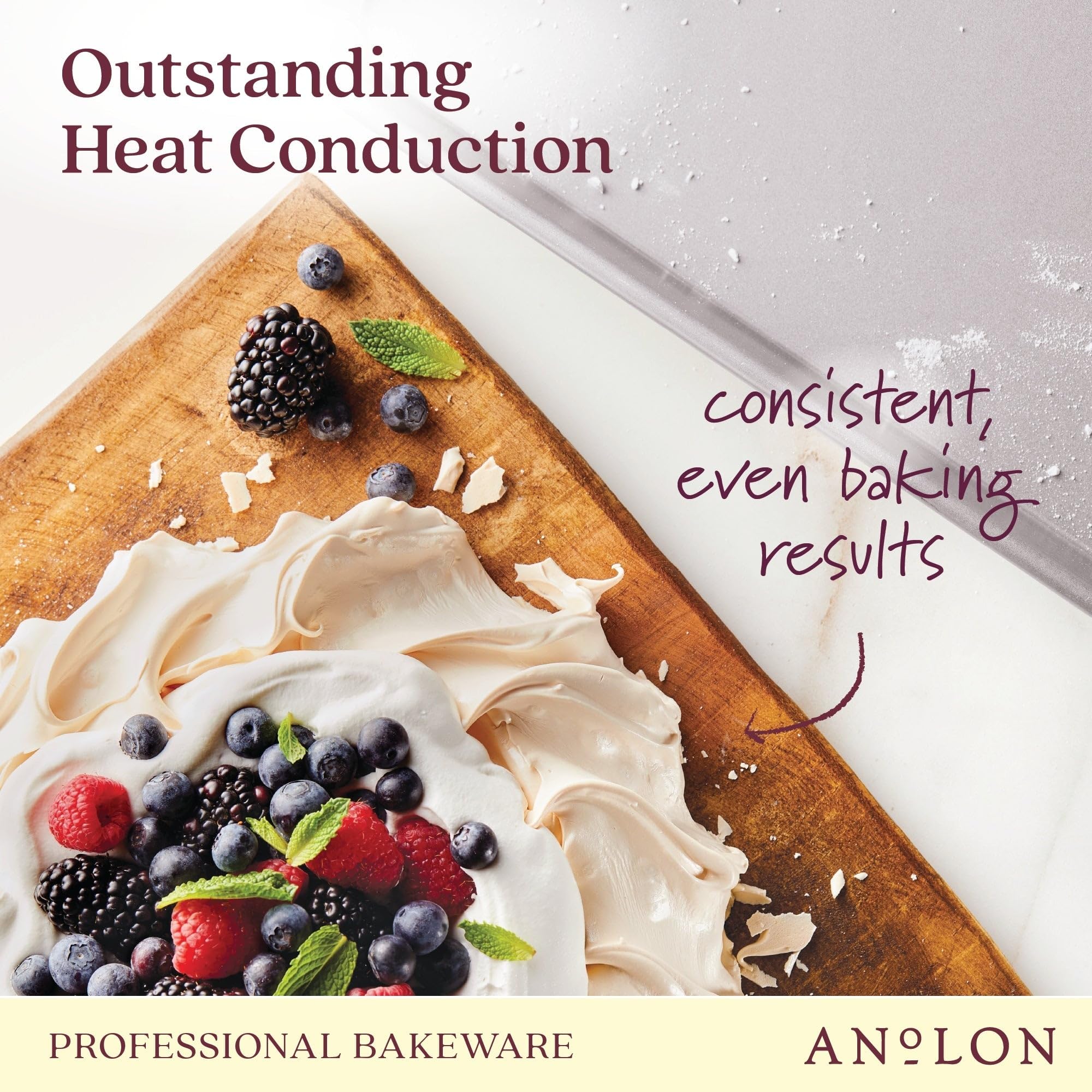 Anolon Pro-Bake Aluminized Steel Baking Cake Pan, Round, 9 Inch - Silver