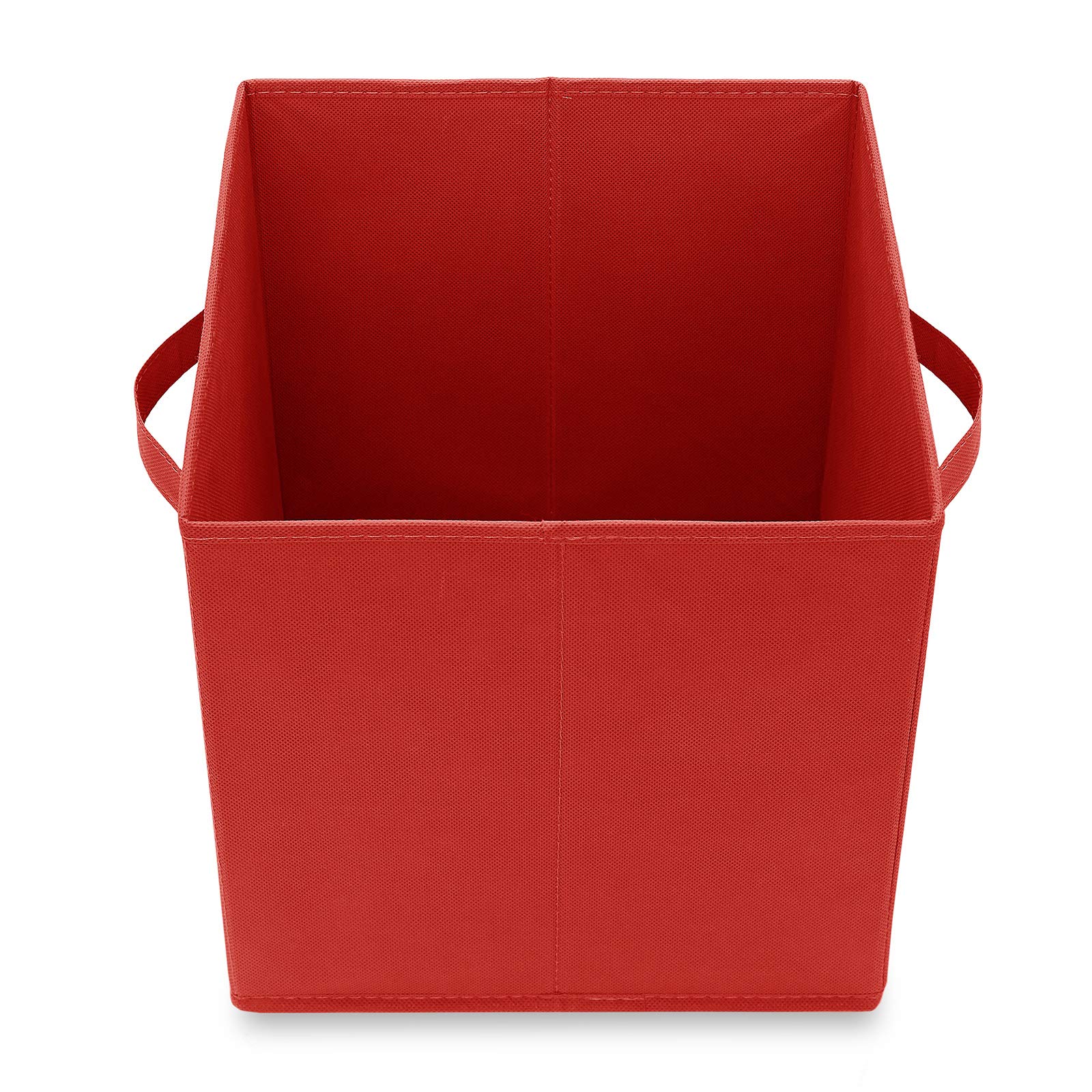 Casafield Set of 6 Collapsible Fabric Cube Storage Bins  Red - 11'' Foldable Cloth Baskets for Shelves  Cubby Organizers & More