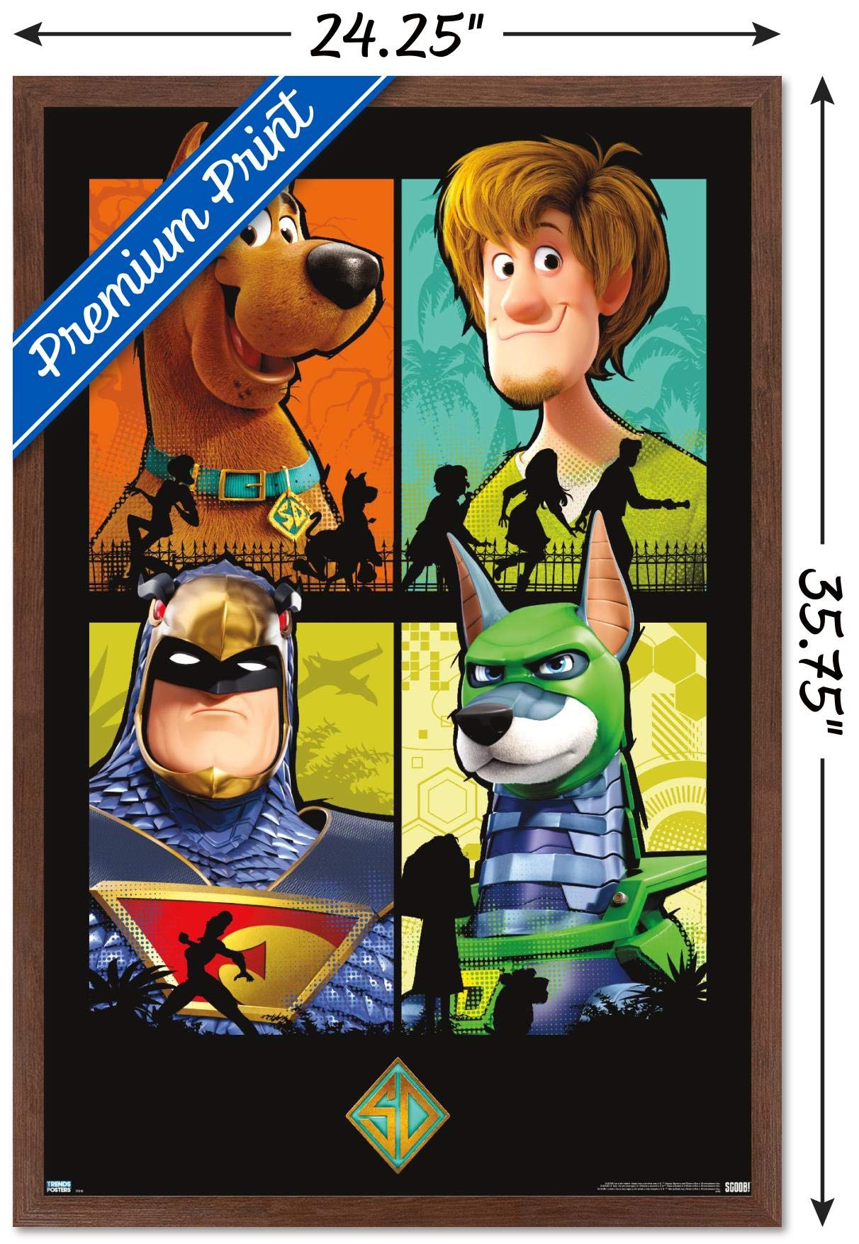 Trends International Scooby- Doo: Scoob! - Grid Wall Poster, 22.375'' X 34'', Mahogany Framed Version