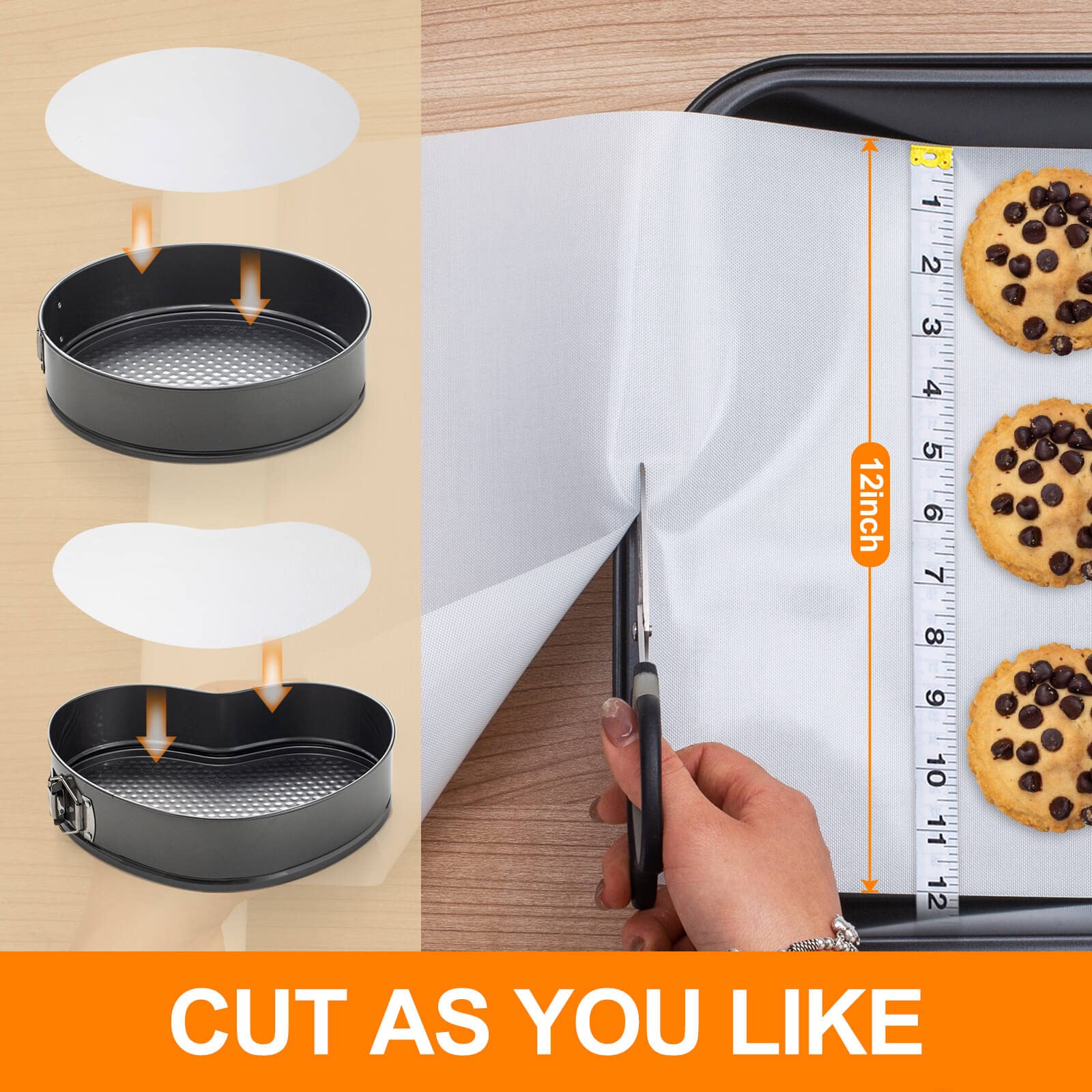 Silicone Baking Mat Roll -12In X 10Ft Non Stick Heat Resistant Food Grade Baking Mats, No Slip Reusable Freeze Dryer Mat,Pastry