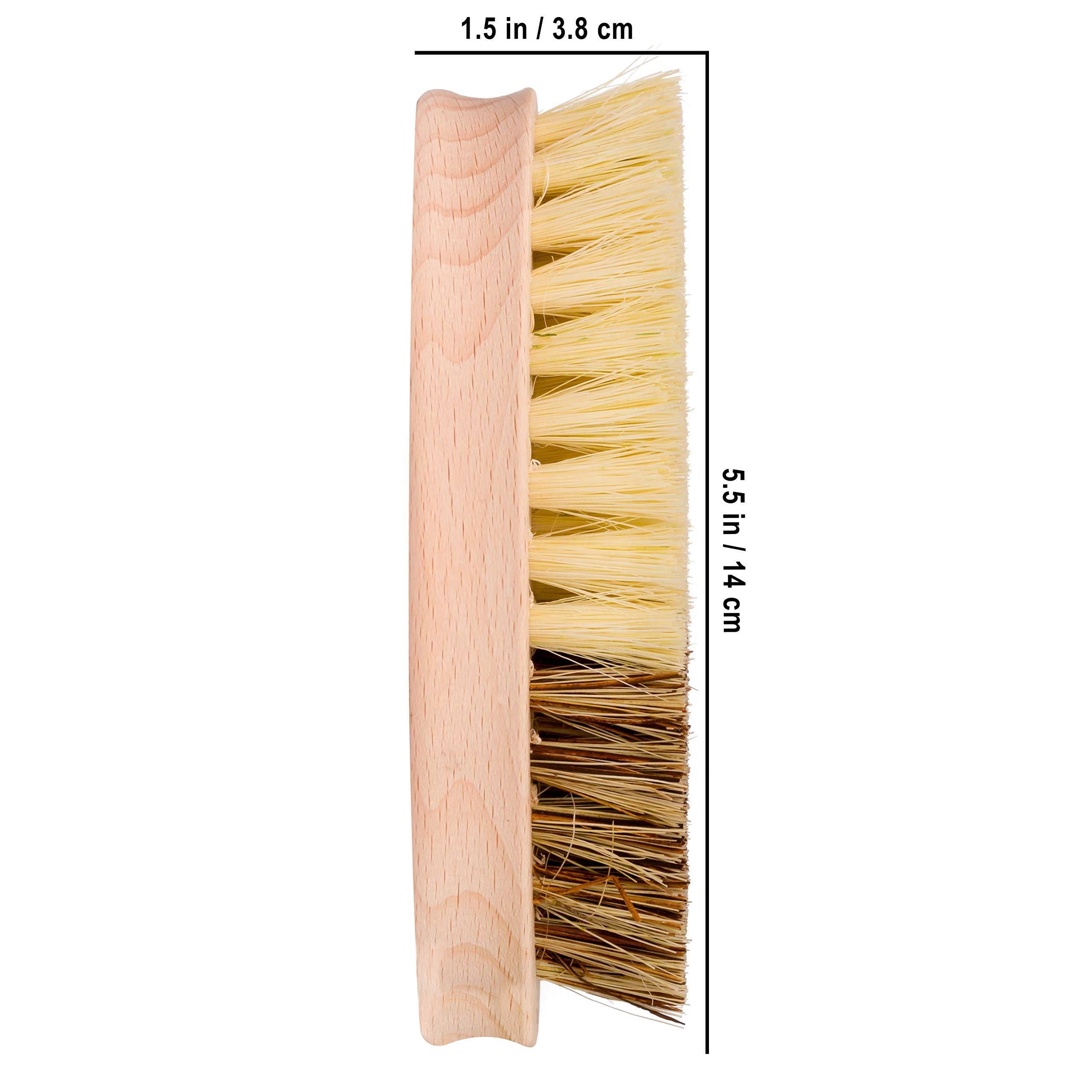 Redecker Hard And Soft Side Vegetable Brush, Durable Beechwood Handle, 2 Different Bristle Strengths For Cleaning Delicate Or To