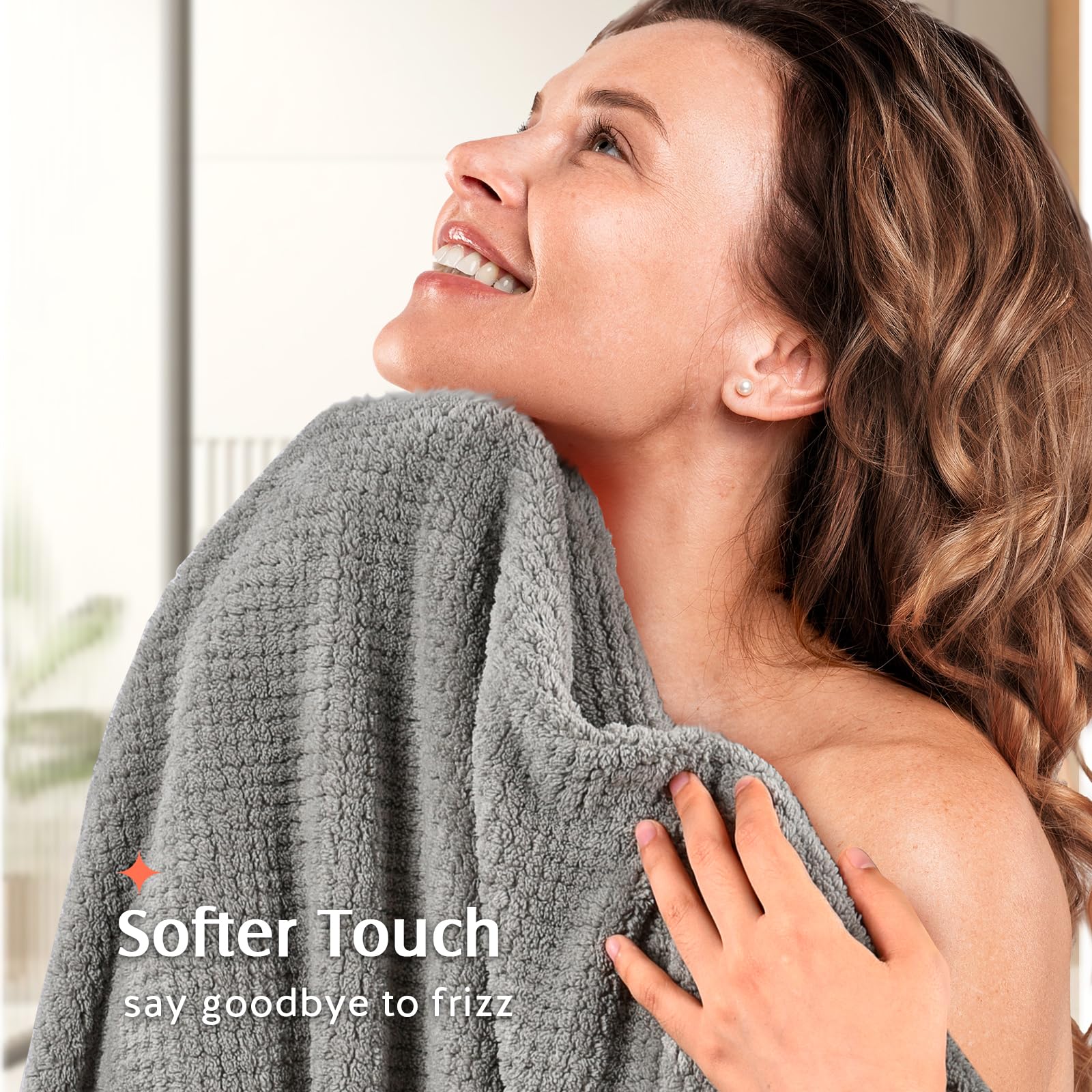 YFONG 2 Pack Microfiber Hair Towel Wrap for Women, Super Absorbent Quick Dry Hair Turban for All Hair Style Anti Frizz, Large Ha