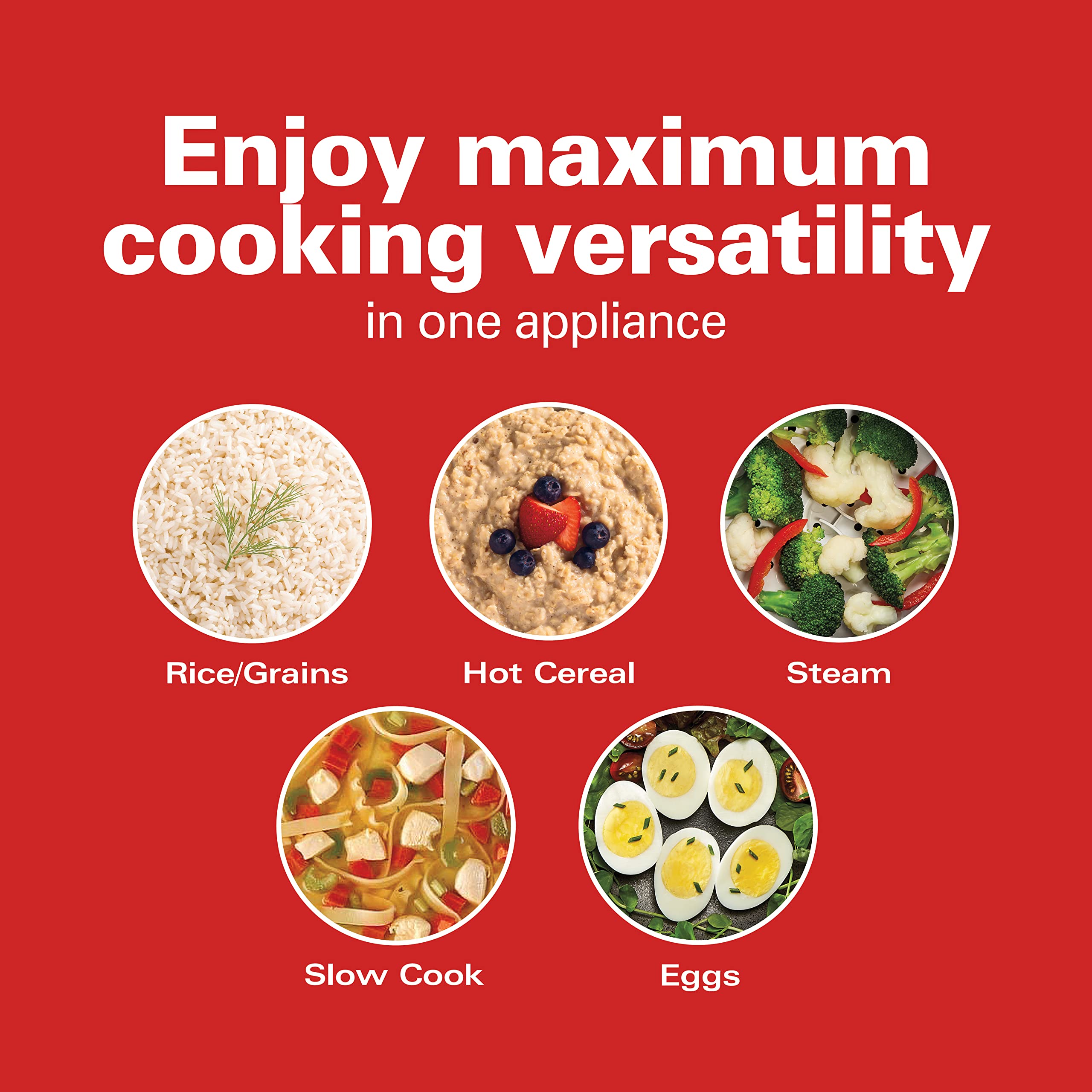 Hamilton Beach Digital Programmable Rice Cooker & Food Steamer, With Slow Hard-Boiled Egg Functions, Egg/Steam Tray, Small & Com