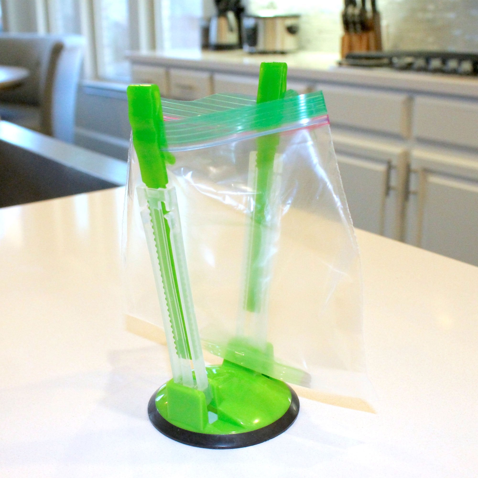 Original Jokari Adjustable Baggy Rack Stand 1 Pack. Prop Plastic Ziploc Freezer Storage Bags Open Hands-Free To Pour Leftovers,