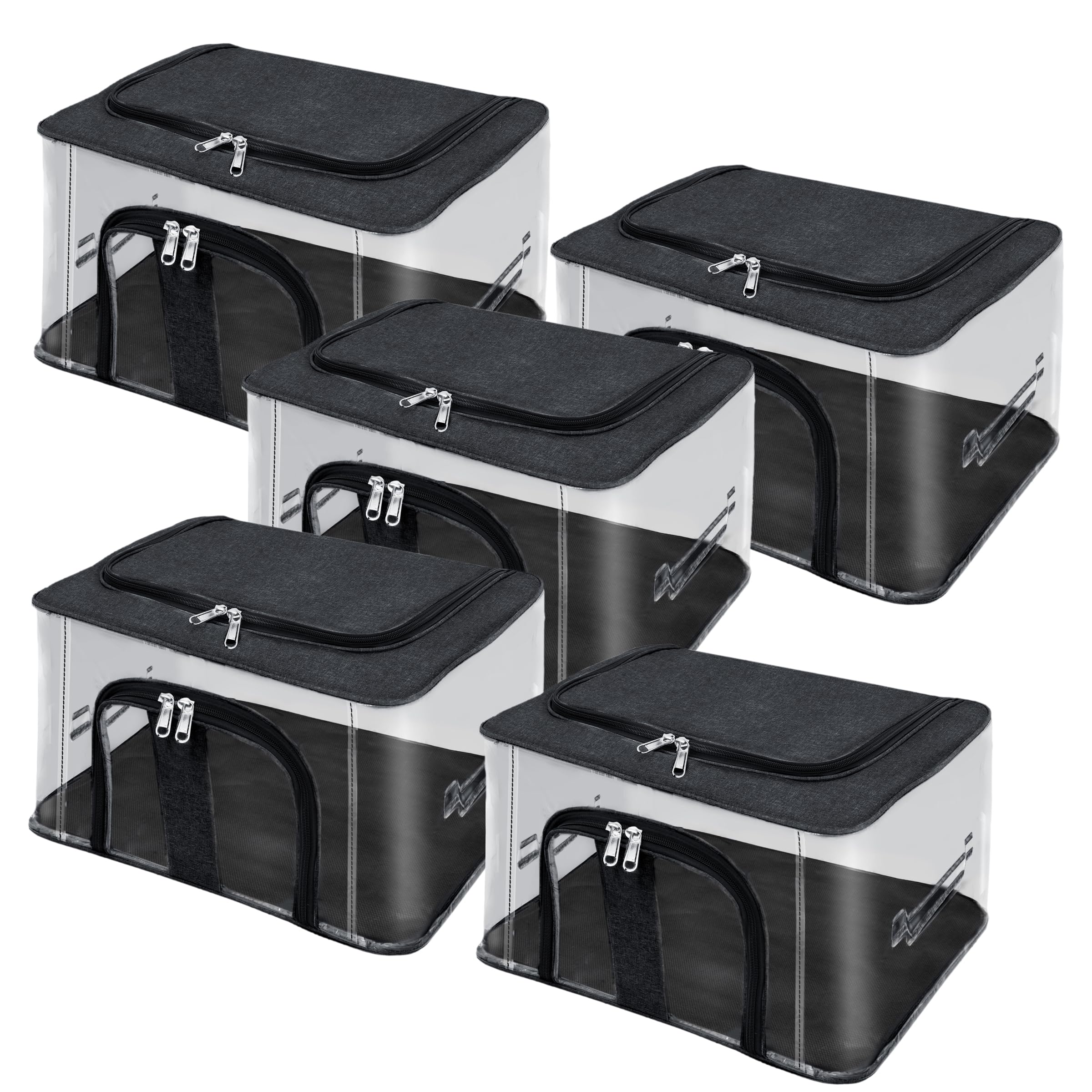 Storite 5 Pack Nylon 33 L Pvc Transparent Moisture Proof Storage Box For Clothes Closet Wardrobe Organizer Bag For Clothes Saree