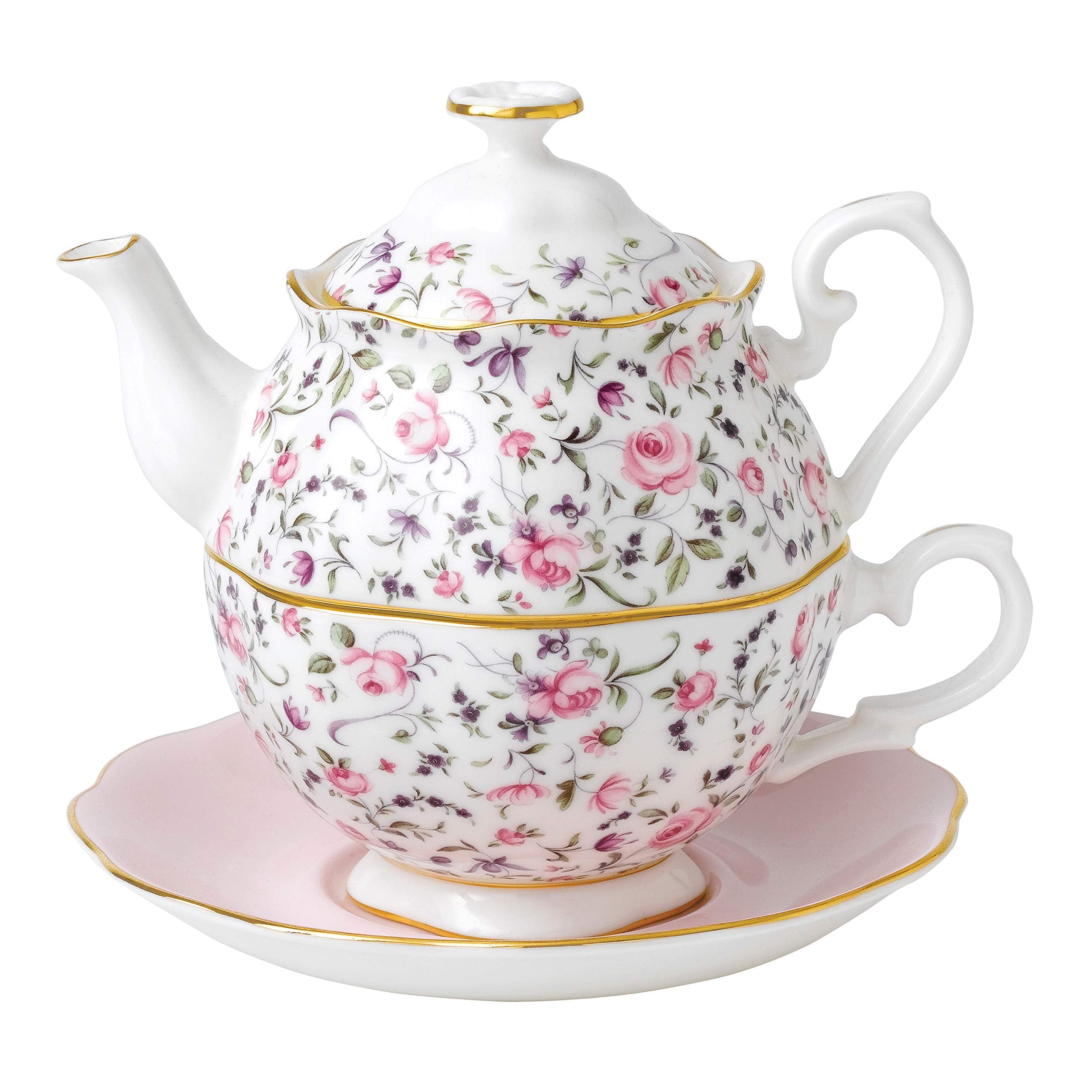 Royal Albert Rose Confetti Tea for One, 16 oz, Pink Multi