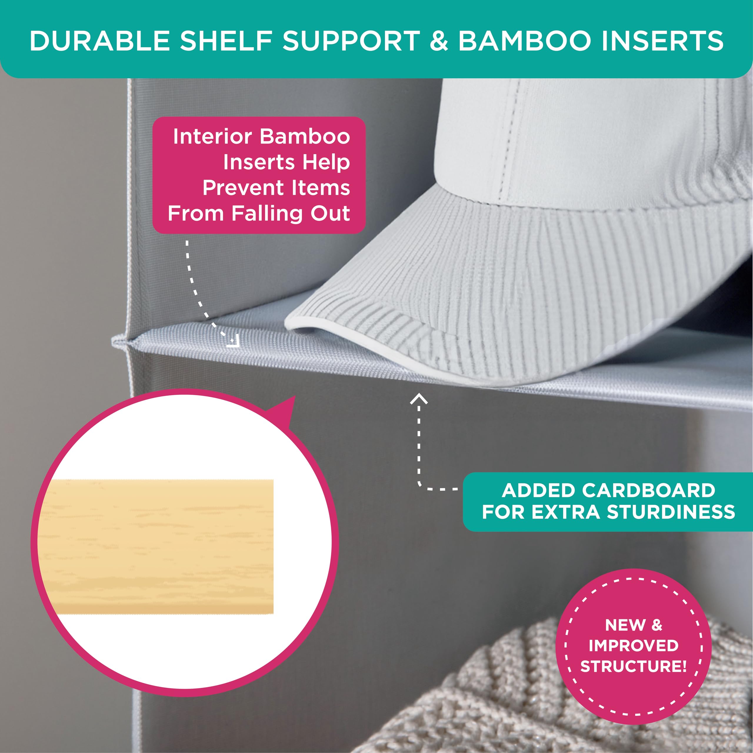 Hanging Closet Organizer With 3 Shelves - Closet Storage And Rv Closet Hanging Organizer - Grey With Black Metal Rod - 12    W X