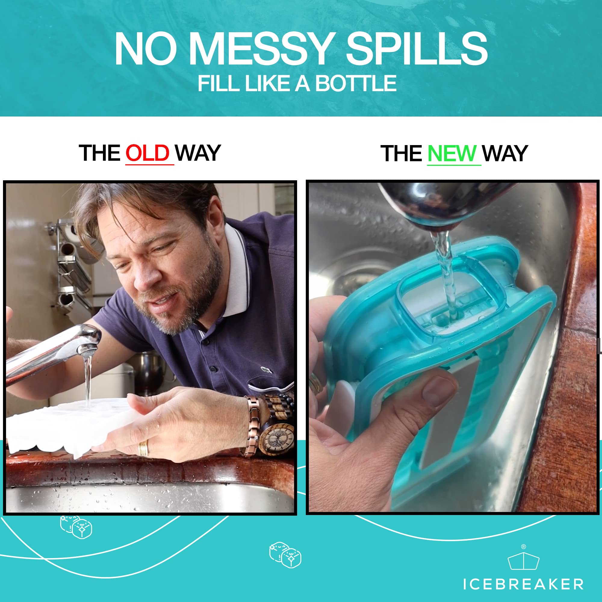 Icebreaker Pop 2024: Make And Serve Ice Without Ever Touching The Ice | The Sanitary Silicone Ice Cube Tray For Freezer | Patent