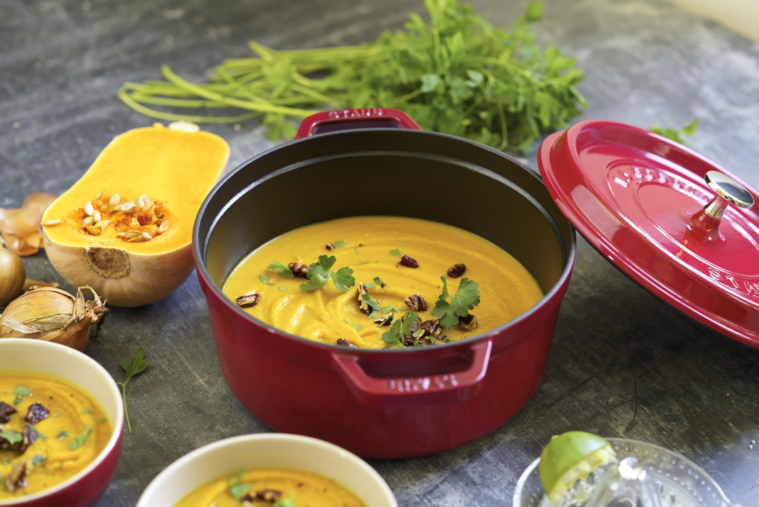 Staub 4 Qt. Round Cocotte-cherry Red