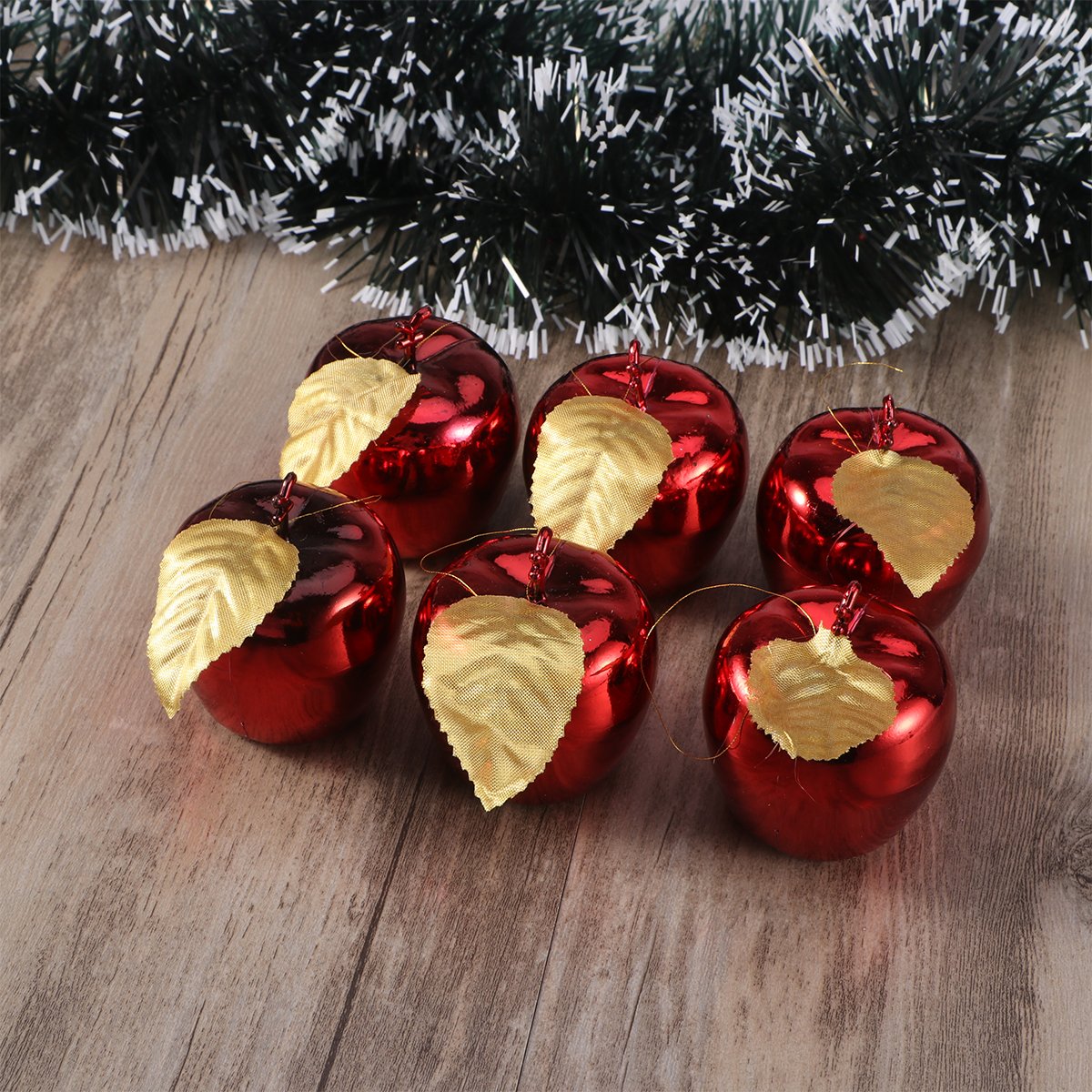 TINKSKY Christmas Tree Pendant 4cm Glitter Apple Decoration Ornaments for Festival Hanging Xmas Tree Decor Holiday Wedding Party
