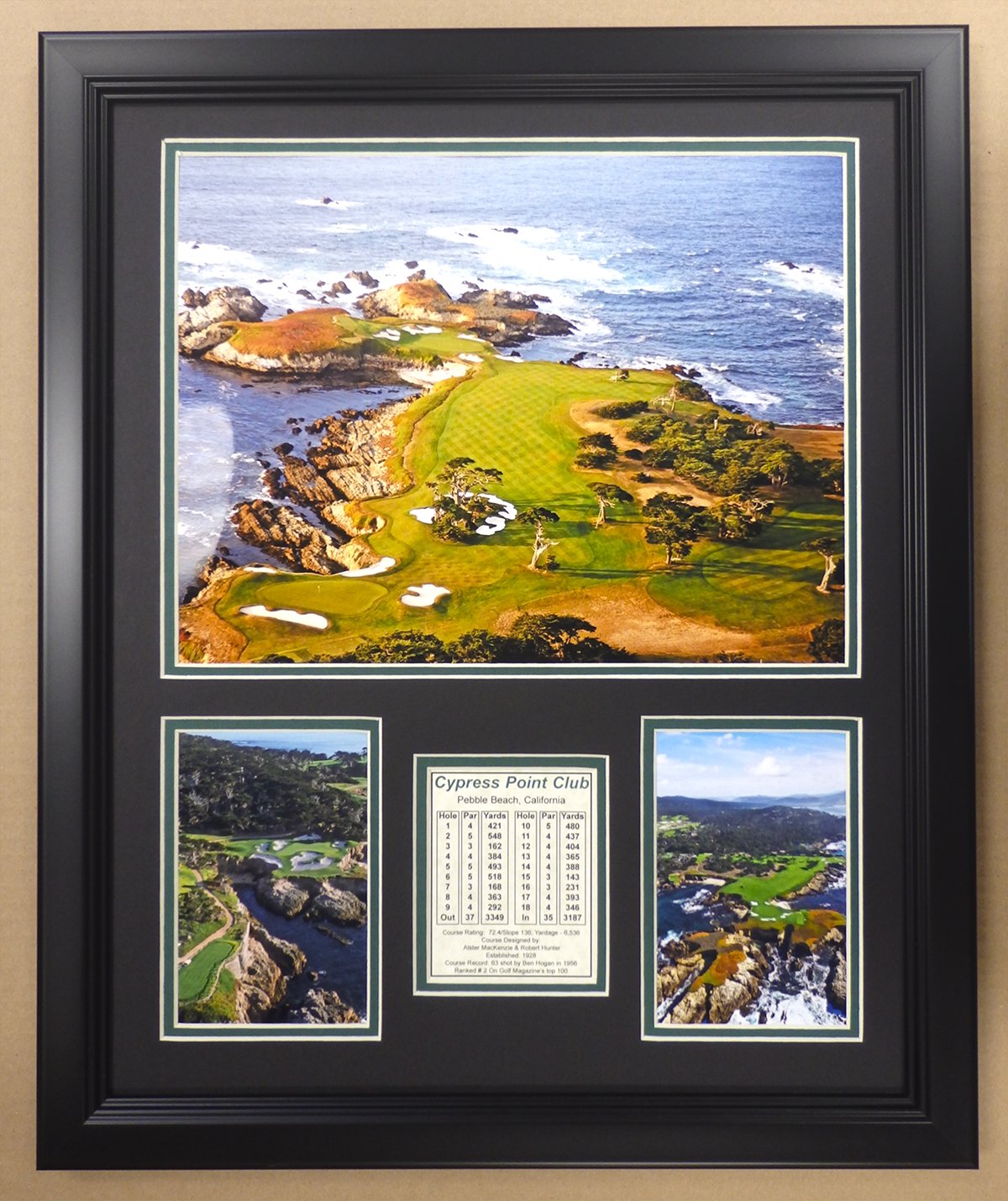 Legends Never Die PGA Cypress Point Golf Course Double Matted Photo Frame, 18 x 22