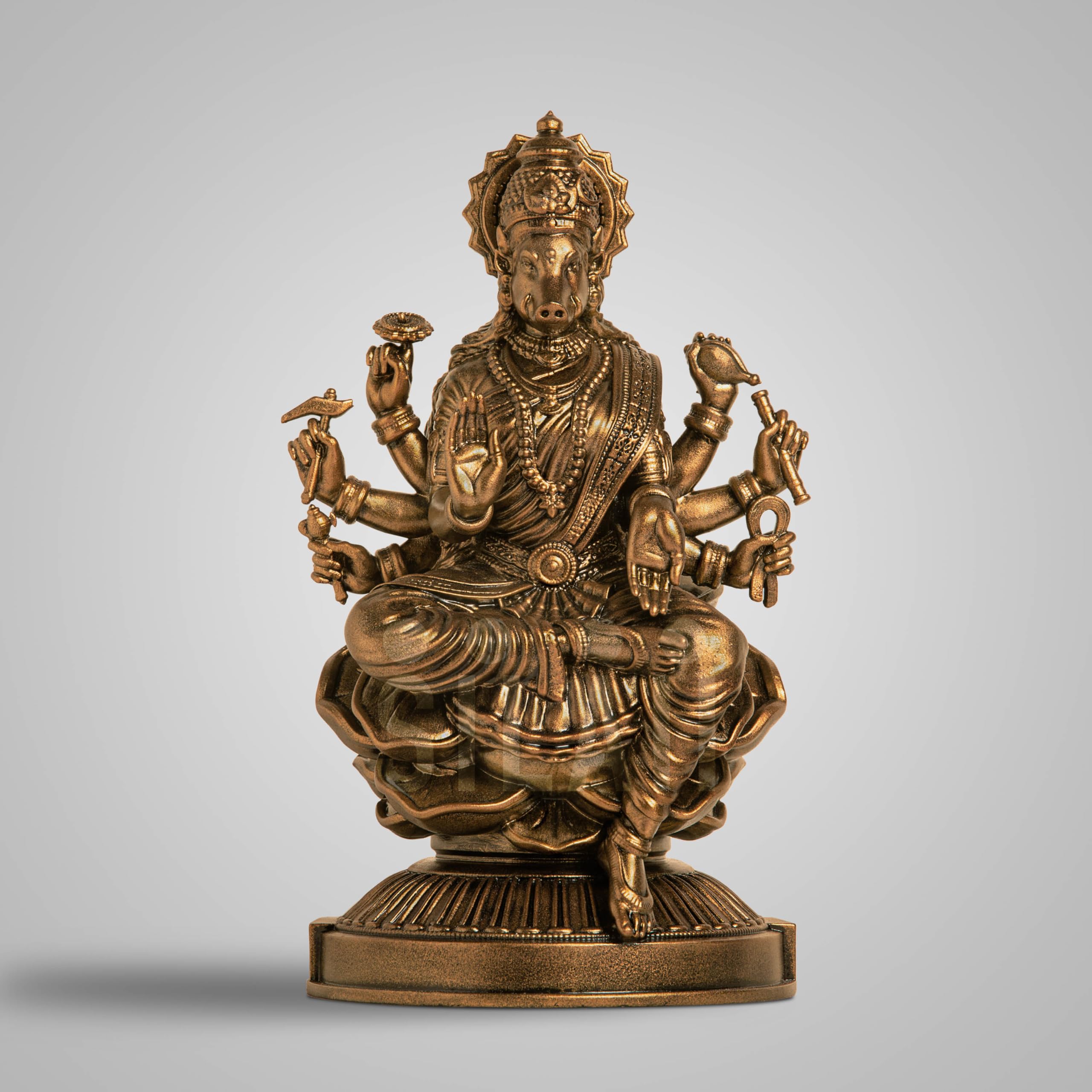 Silaii Goddess Varahi Amman Sculpture - Antique Bronze Finish, Handcrafted Statue For Puja Room, Home Decor, And Gifting (9 Inch
