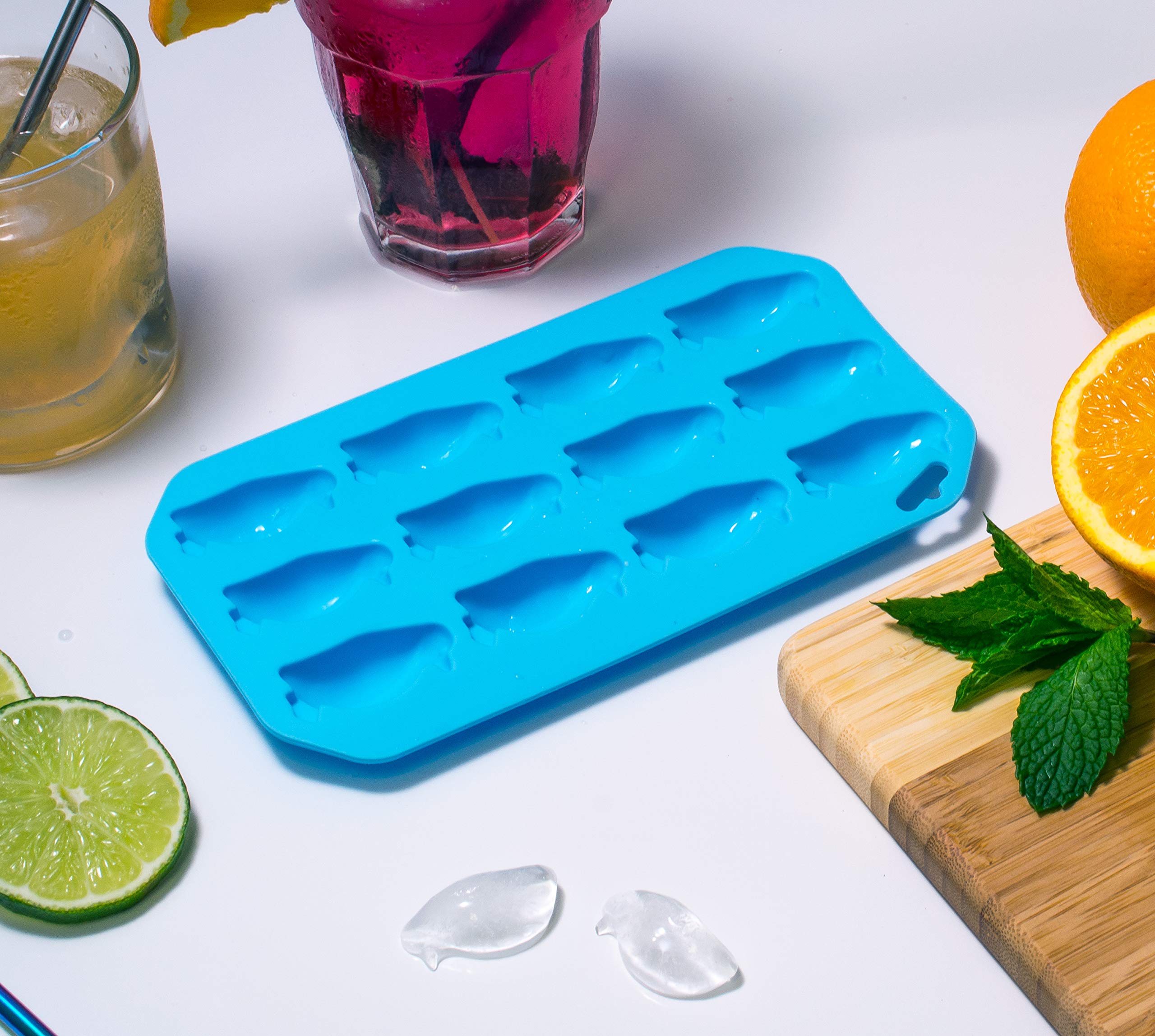 Hic Kitchen Silicone Penguin Ice Tray, Chocolate Candy Baking Mold, Non-Stick, Heat-Resistant, Makes 12 Cubes