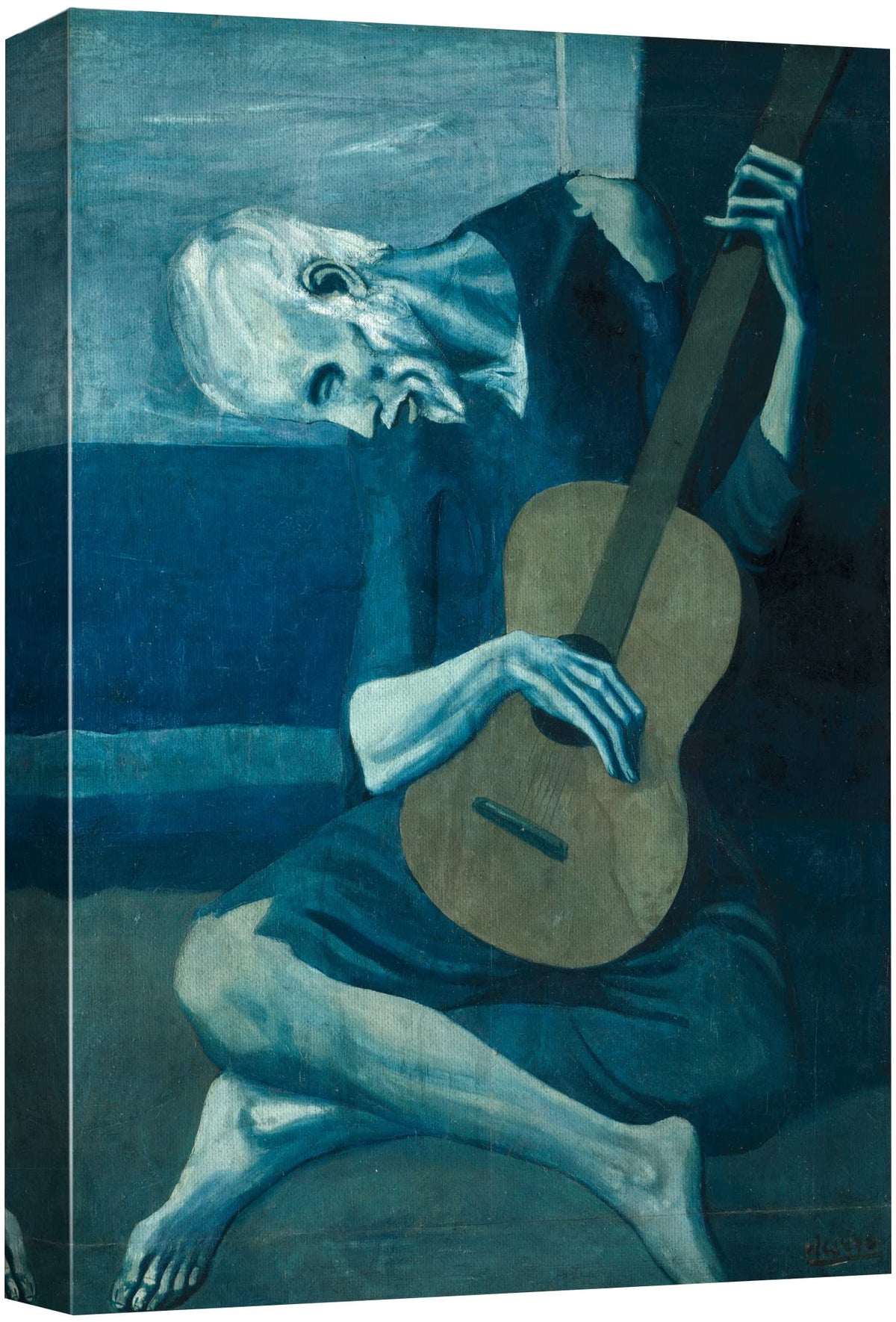 Wall26 Canvas Print Wall Art The Old Guitarist By Pablo Picasso Cultural People Oil Painting Fine Art Traditional Dramatic Multi