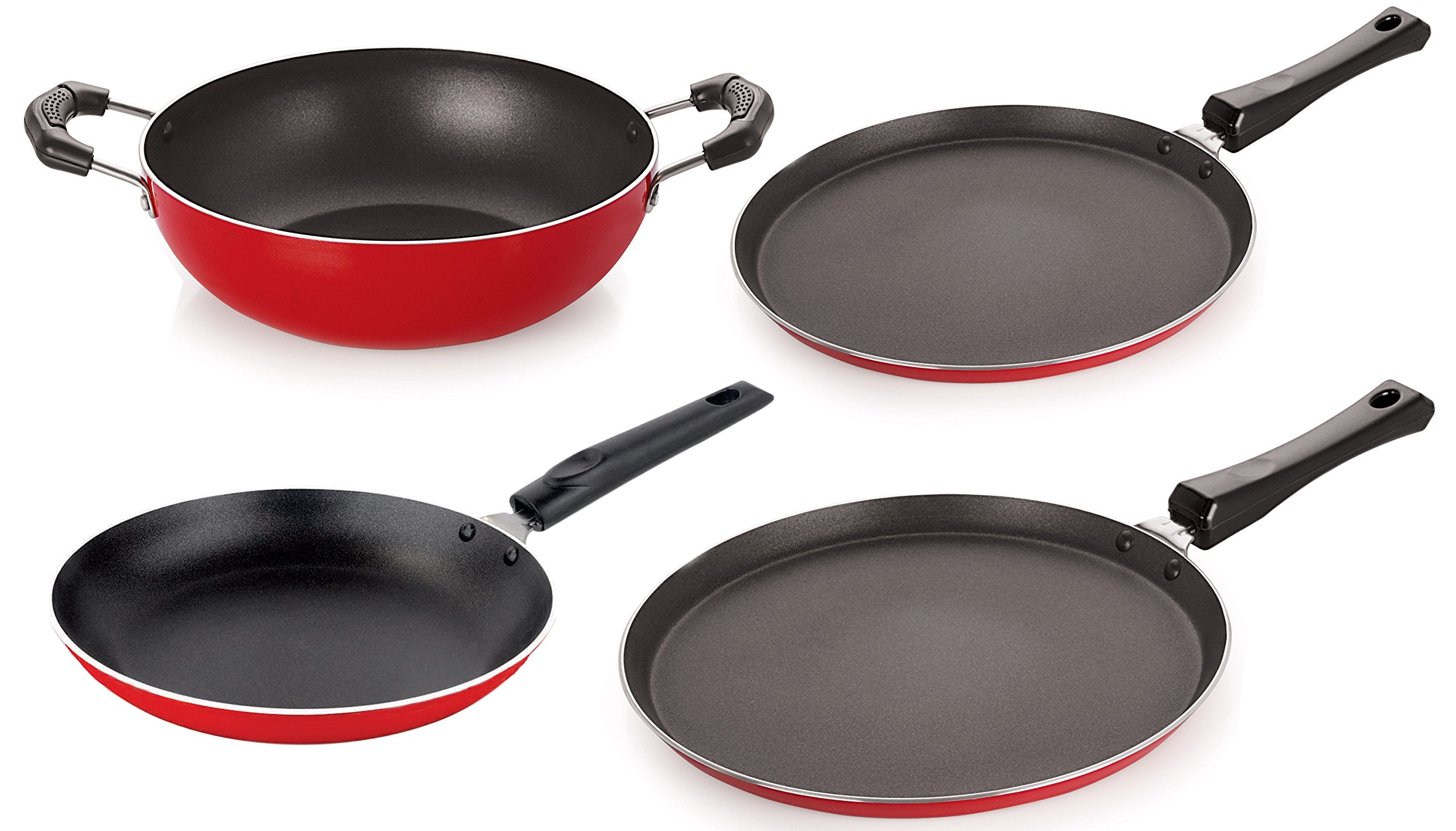 Nirlon NonStick Cookware Kitchen Cooking Utencil Combo Set, (26_Ft12_Kd13_Tp_Ft11),Pfoa Free