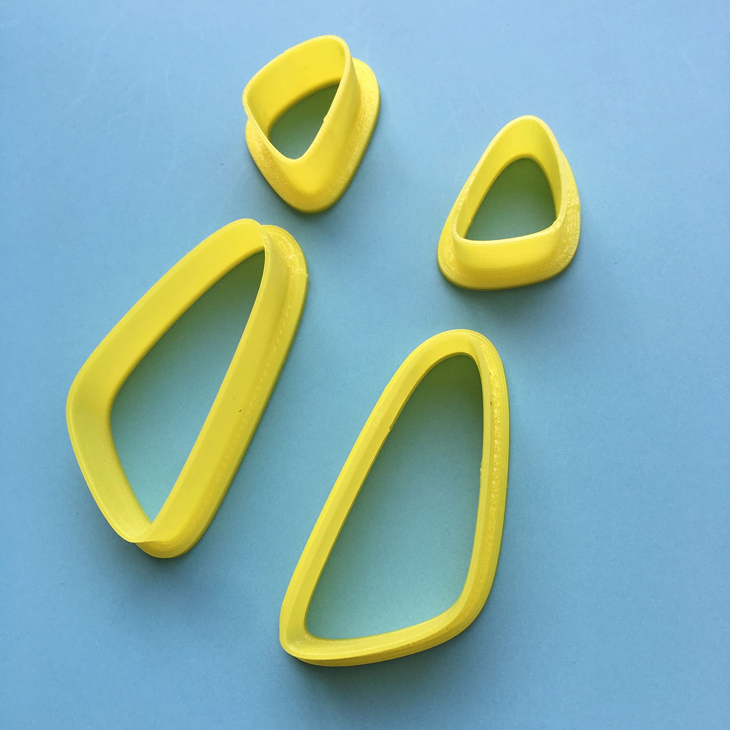 Set Of 4 Triangle Shape Polymer Clay Cutters For Making Jewelry And Earring