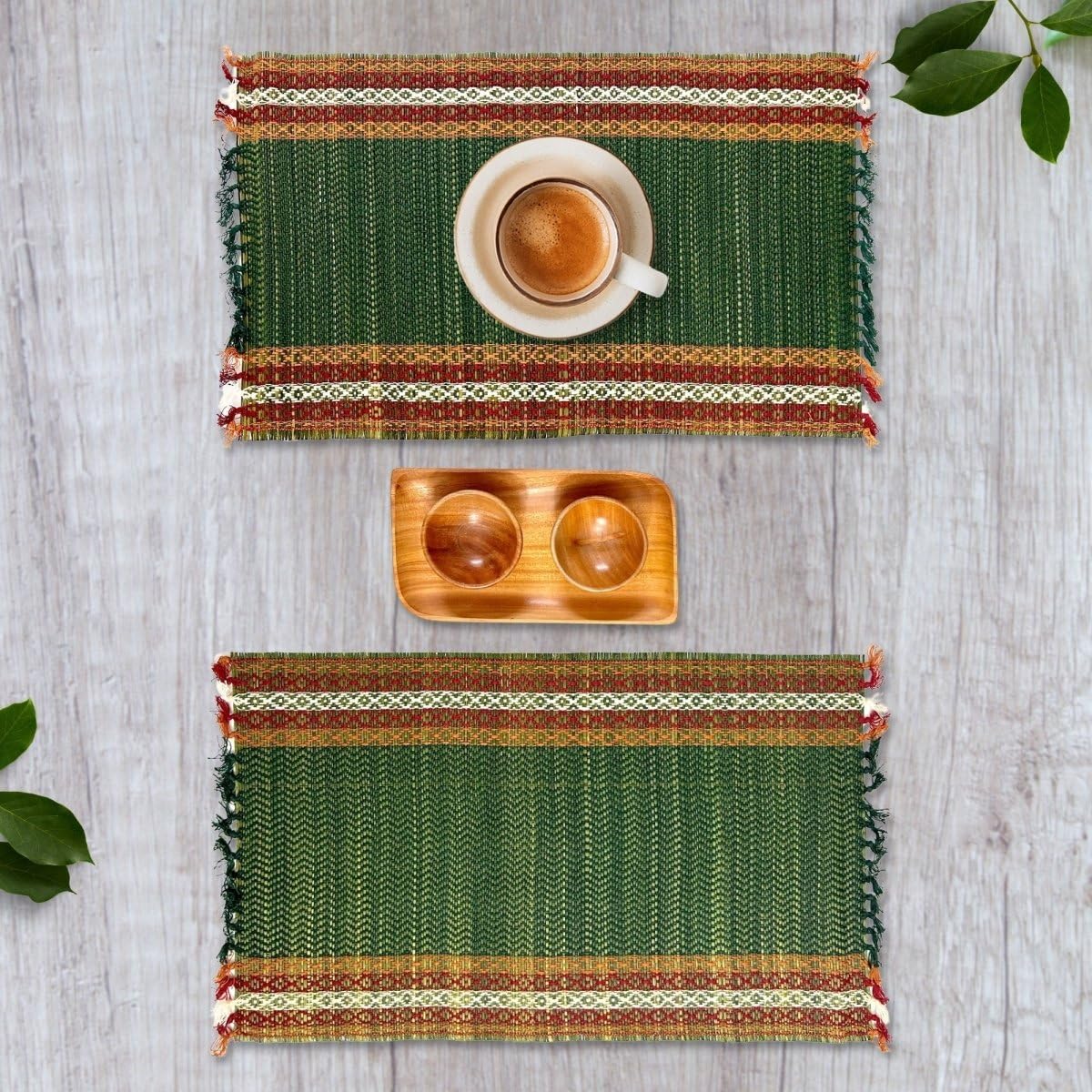 PeepulTree Placemats & Table Cloths (Green, Pack of 2  Placemats)