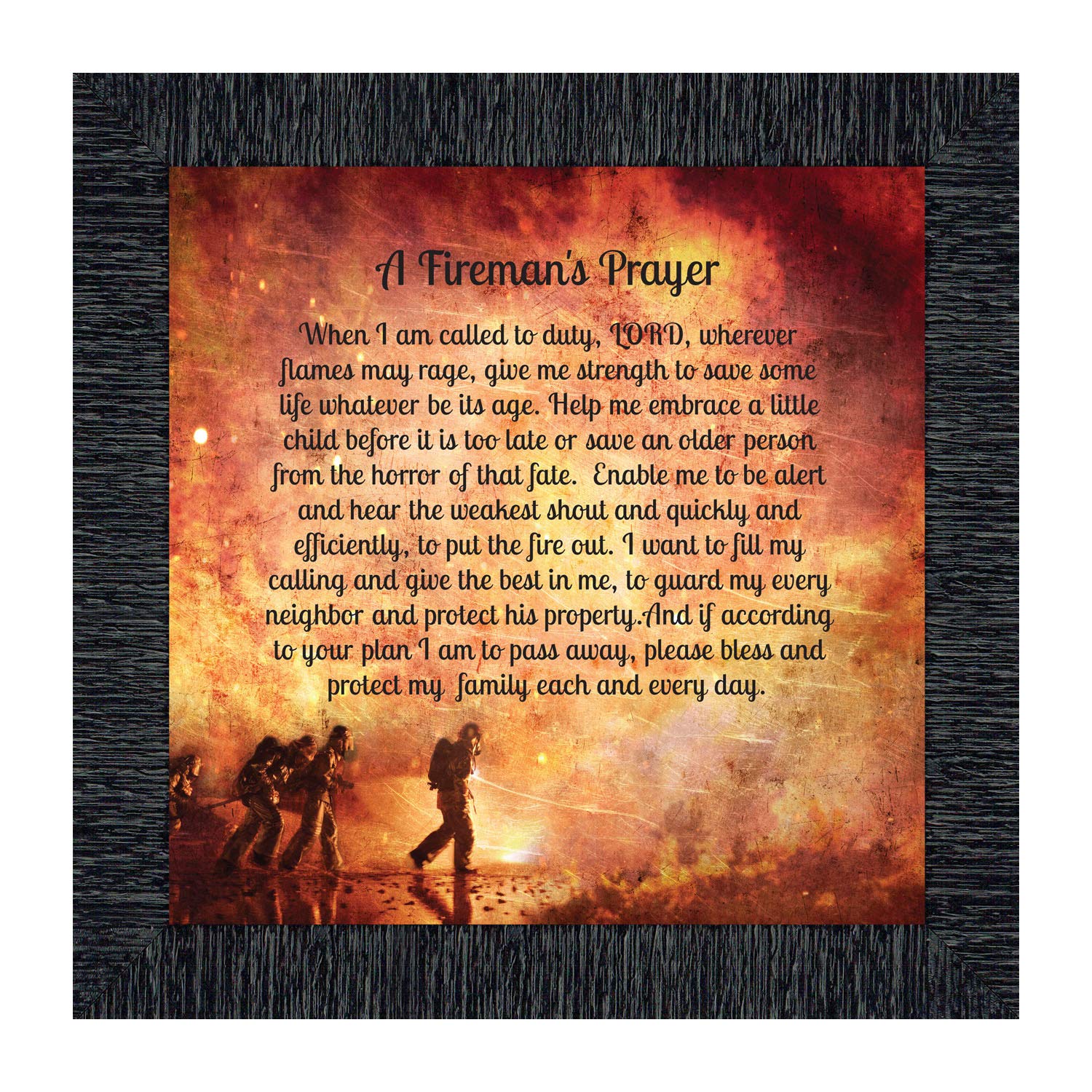 Crossroads Home D  cor Firemans Prayer Picture Frame, Firefighter Decor, Firefighter Graduation Present, 8650CH