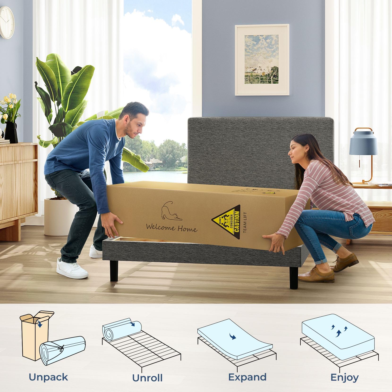 Vesgantti Full Size Mattress  12 Inch Hybrid Full Mattress in a Box  Double Mattress with Memory Foam and Pocket Spring  Ergonomic Design & Pressure Relief  Medium Firm Feel  54''*75''*12''