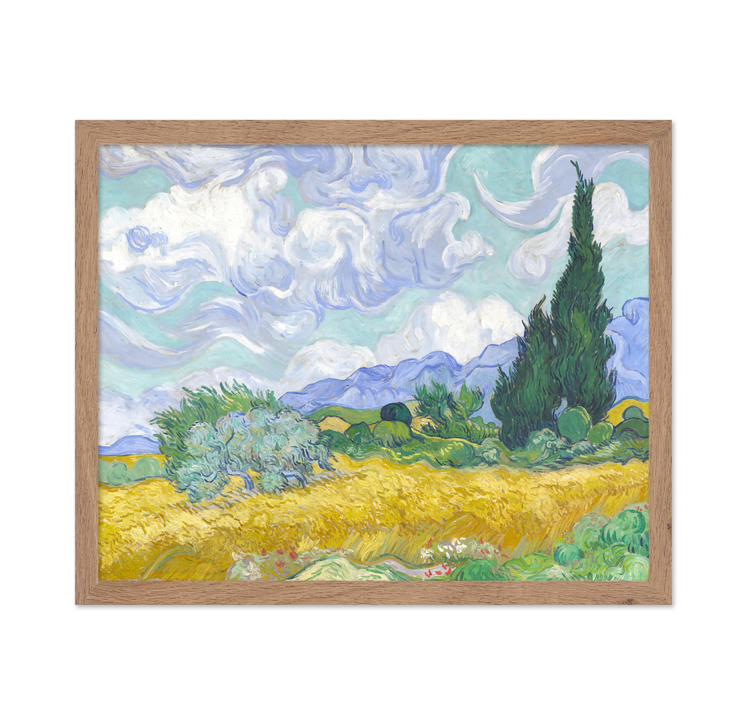 Poster Master Vintage Van Gogh Poster - Retro Impressionism Print - Gift for Artist, Painter - Wheat Field with Cypresses, Lands