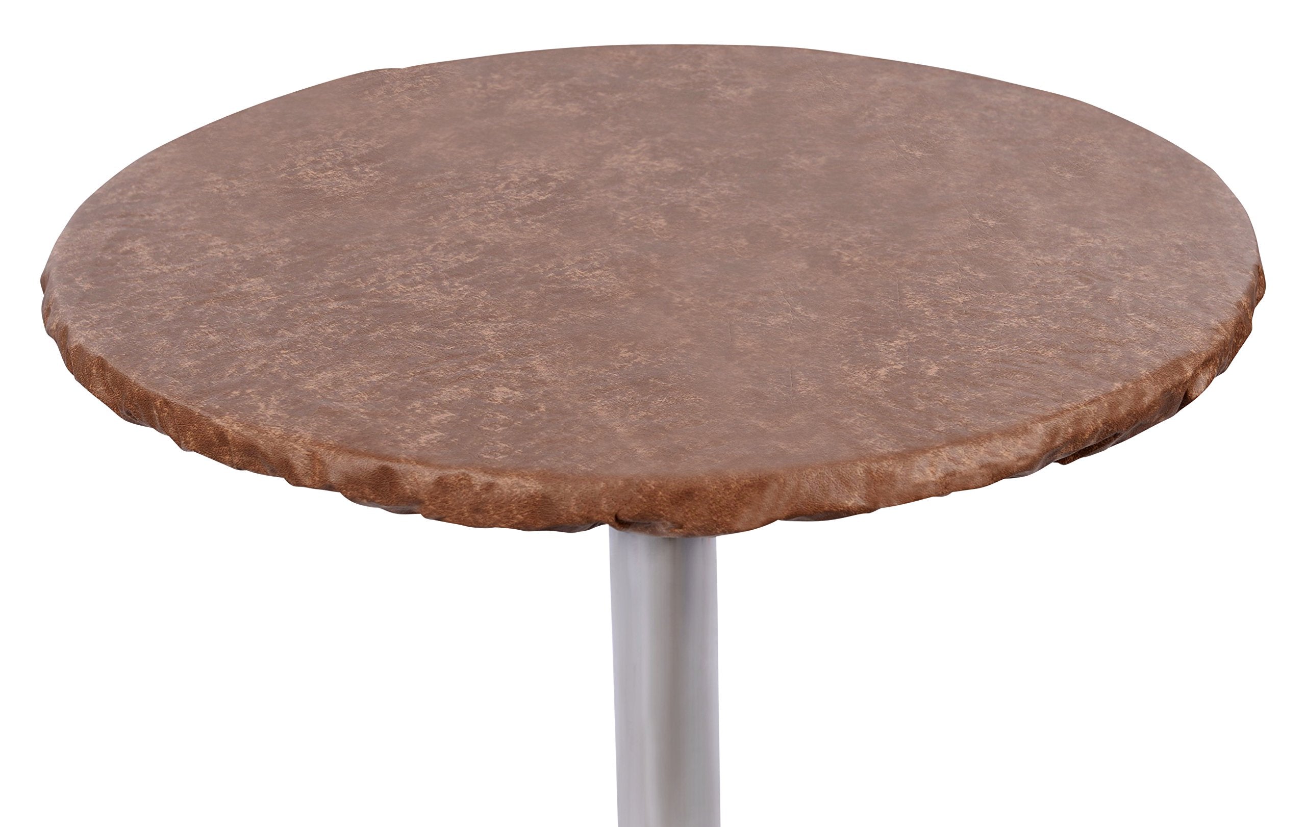 Yourtablecloth Heavy Duty Vinyl Round Fitted Tablecloth (Table Cover) With Flannel Backing Vibrant Colors Elasticized Tablecloth