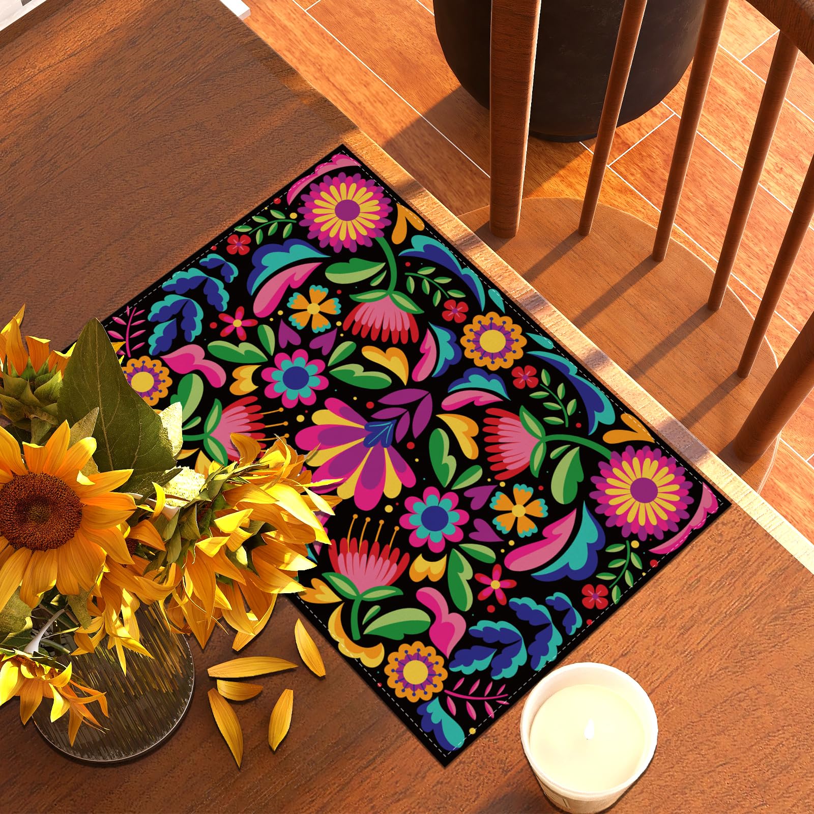 Cinco De Mayo Placemats Set Of 4 Dia De Los Muertos Place Mats 5 De Mayo Rustic Mexican Fiesta Decorations And Supplies For Home