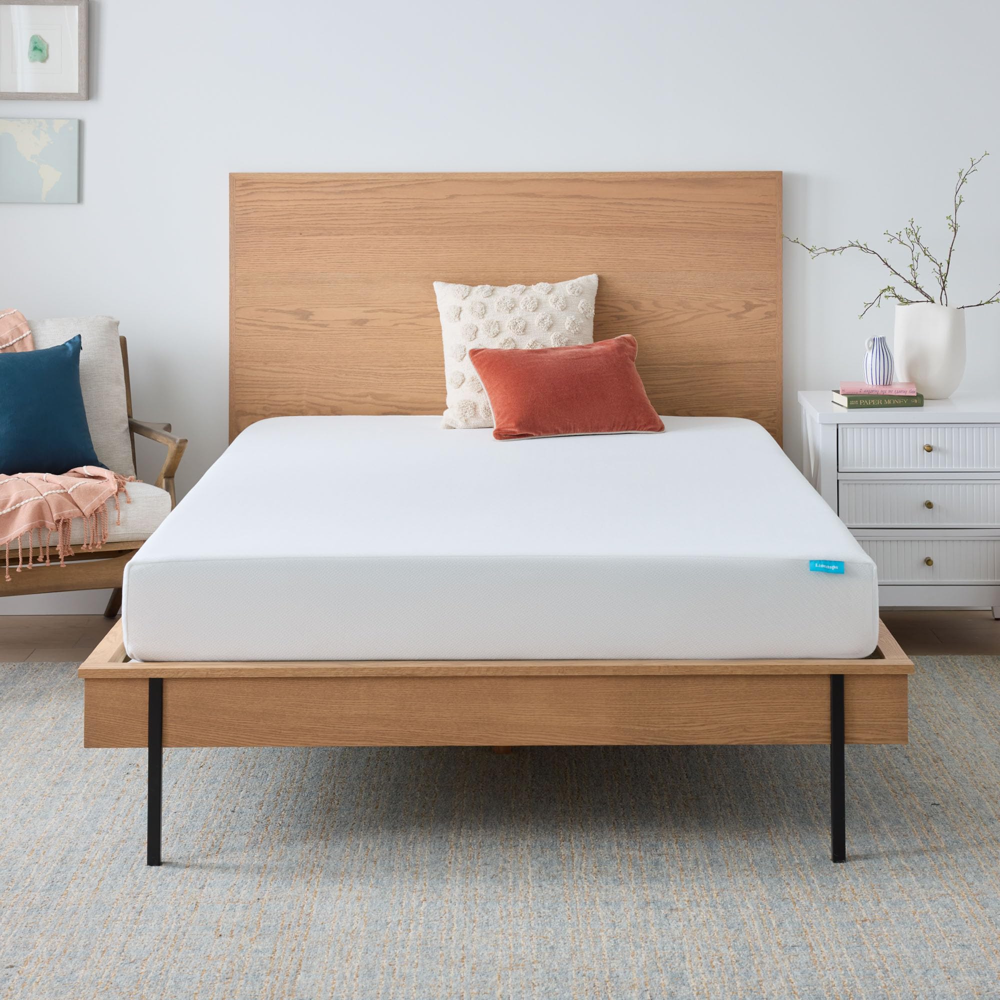 Linenspa 8 Inch Gel Infused Memory Foam Mattress - Twin XL Size - Medium Feel - Cooling Gel - Mattress in a Box - Primary or Gue
