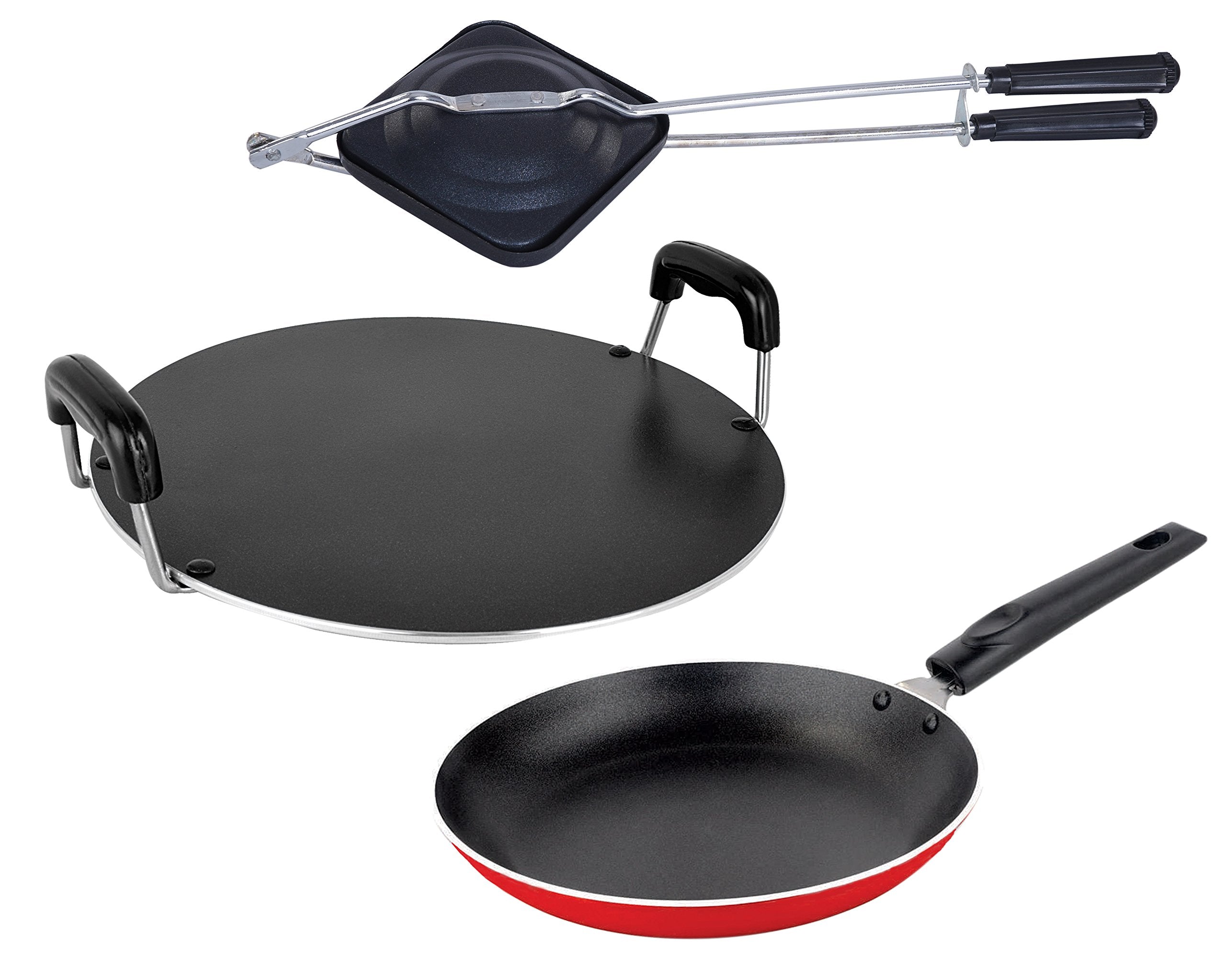 Nirlon Rust Free NonStick 3 Piece Kitchen Cooking Utensils Set With Bakelite Handle, 2.6Mm_Tp_Rt_Ht