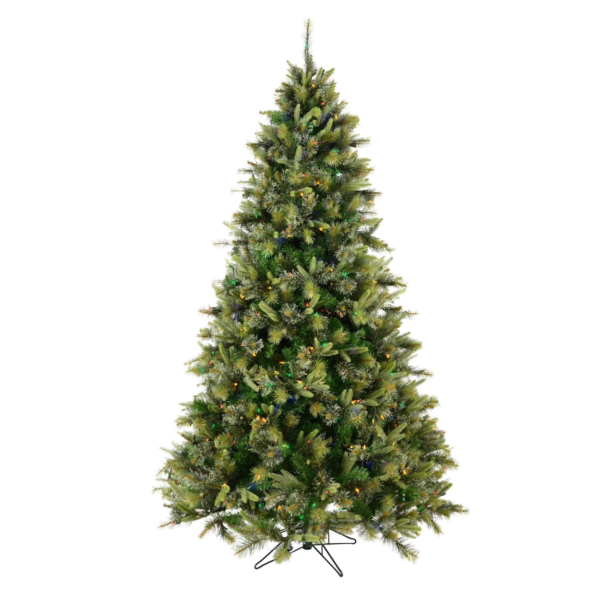 Vickerman 4.5' Cashmere Pine Artificial Christmas Tree, Multi-Colored Dura-Lit LED Lights - Faux Christmas Tree - Seasonal Indoo