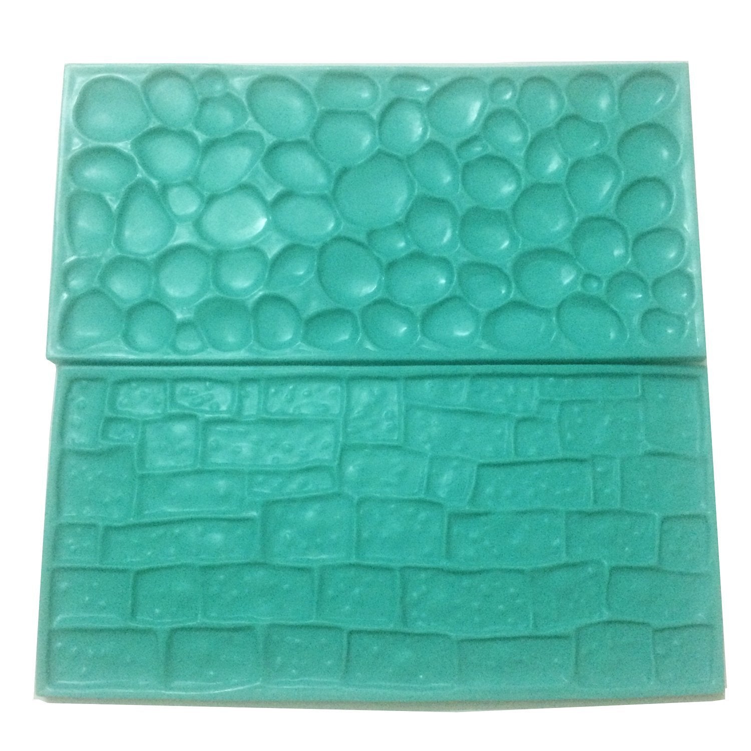 Fondant Impression Mat Set - Cobblestone & Stone Wall Design Sugarcraft Decorating Tool Gumpaste Embosser For Cup Cake Top Decor