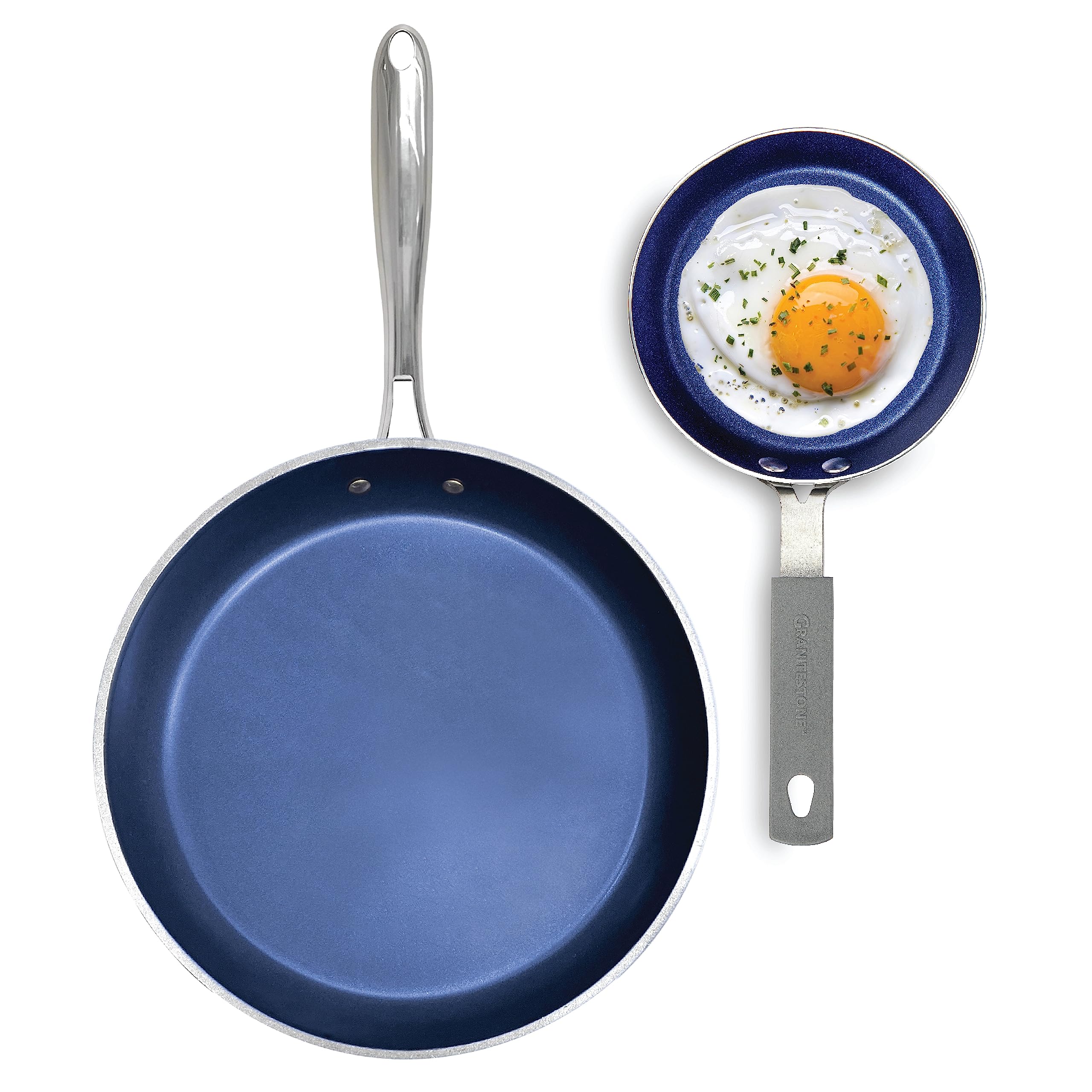 Granitestone Non Stick Frying Pans Nonstick 10 Inch Frying Pan & 5.5 Inch Egg Pan Nonstick Frying Pans & Egg Frying Pan for Cook