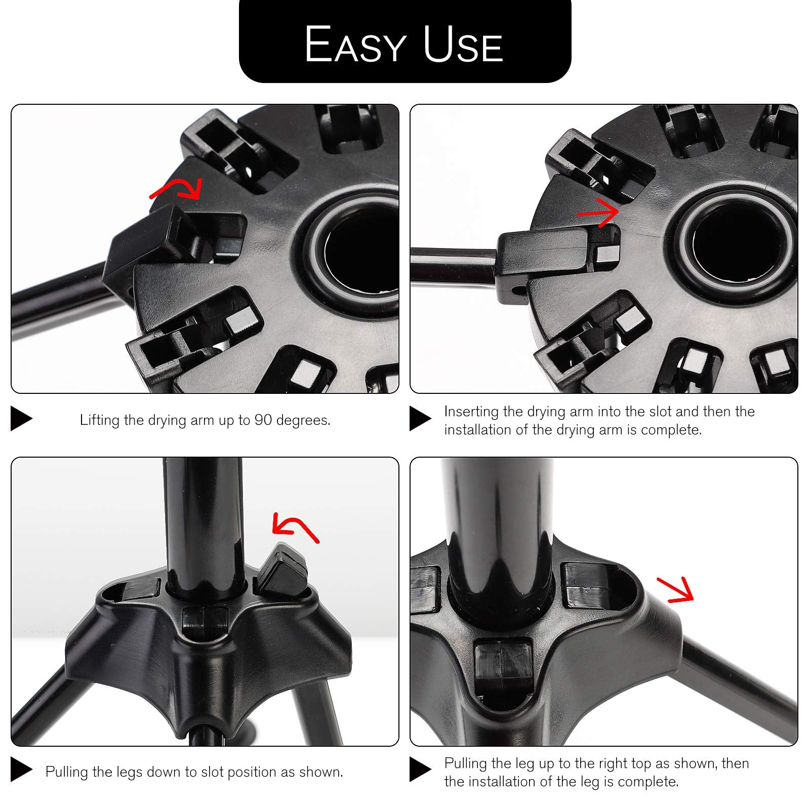 Ourokhome Collapsible Pasta Drying Rack, Plastic Spaghetti Hanger Noodle Dryer Stand With 10 Bar Handles For Homemade Fresh Spag