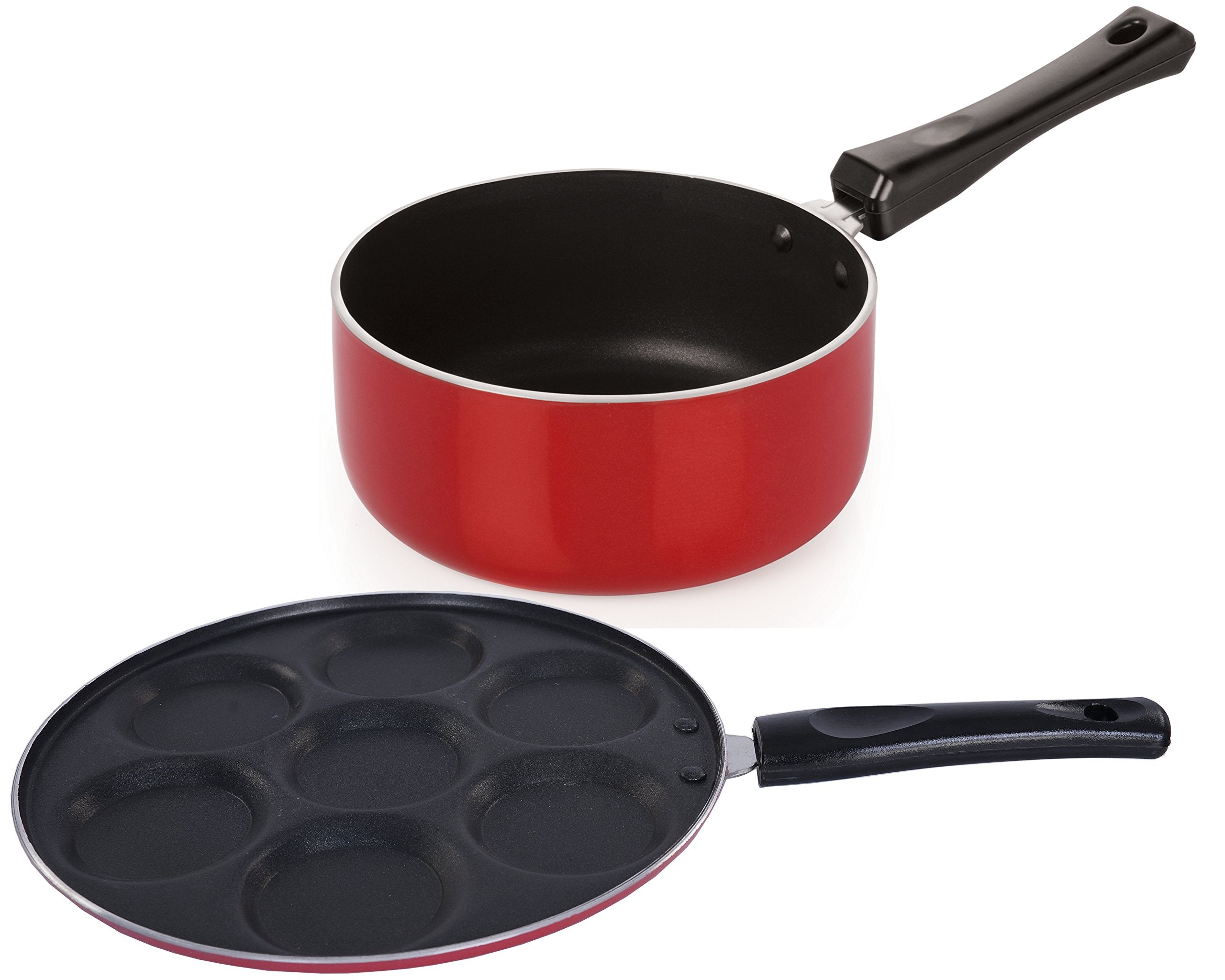 Nirlon NonStick Sauce Pan And Uttapam Tawa Cookware Combo Set