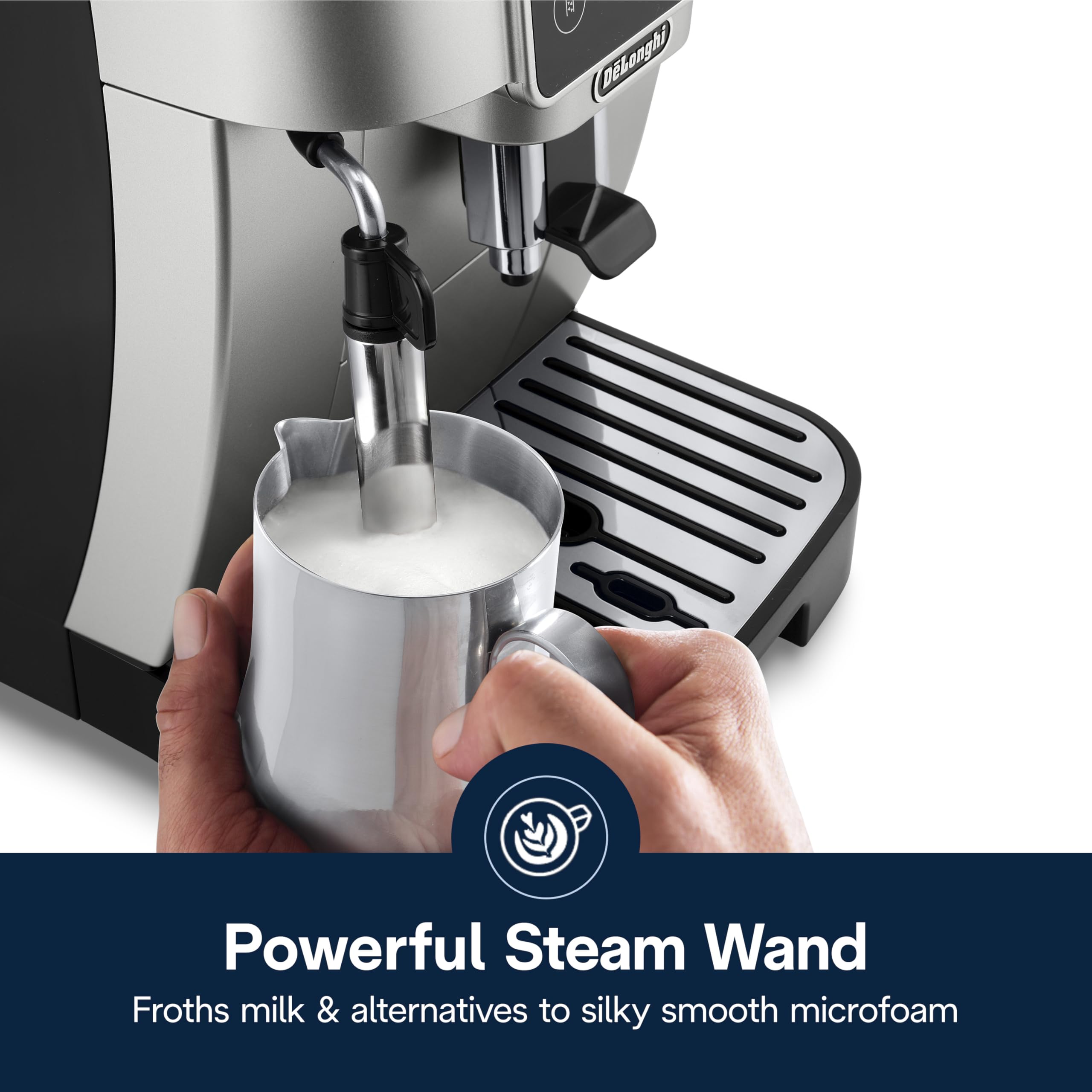 DeLonghi Magnifica Start Automatic Espresso Machine with Manual Milk Frother & Built in Grinder - 3 One-Touch Recipes, Easy-to-