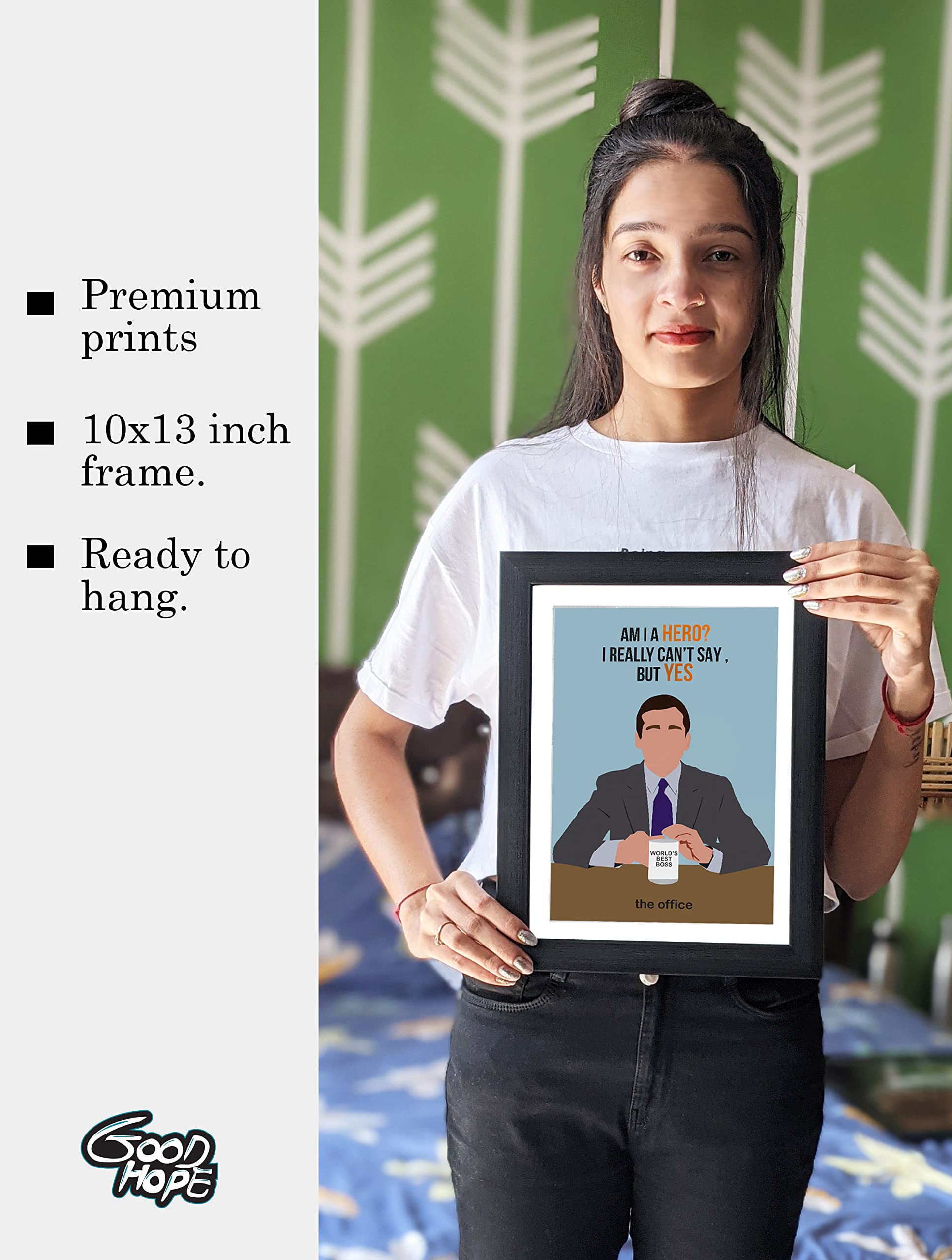 Good Hope - Michael Scott Framed Poster For Room & Office (10 Inch X 13 Inch, Framed)