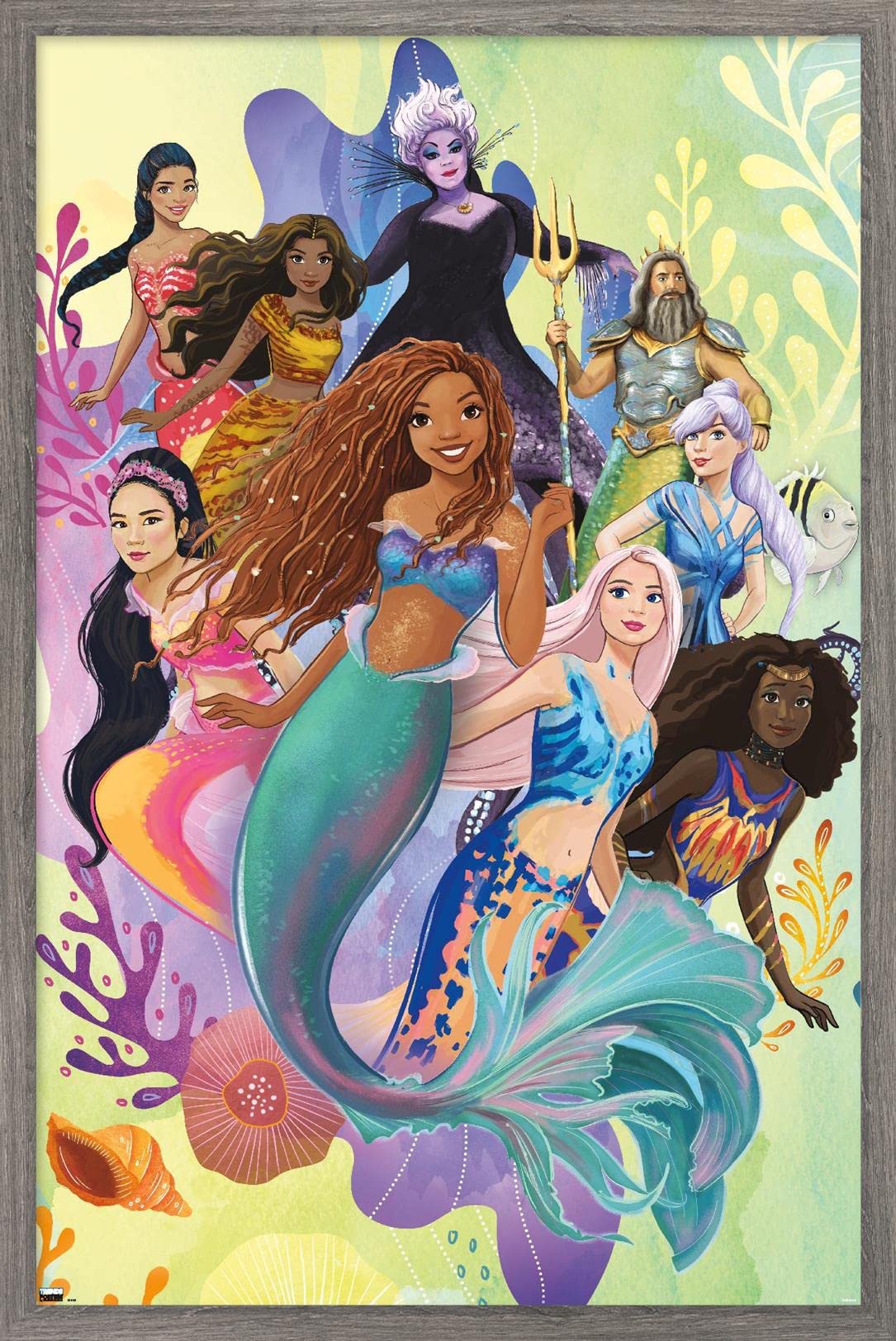 Trends International Disney Little Mermaid - Group Wall Poster, 22.37'' X 34.00'', Premium Poster & Clip Bundle