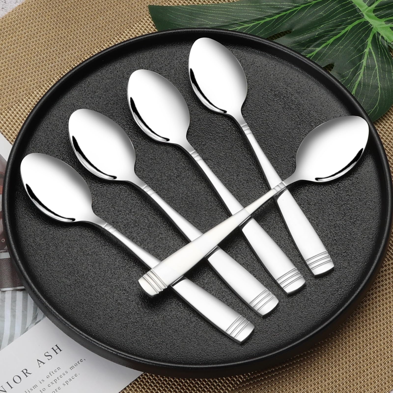 Cand 16-Piece Stainless Steel Teaspoons, Small Mixing Spoons, 5.9 Inches