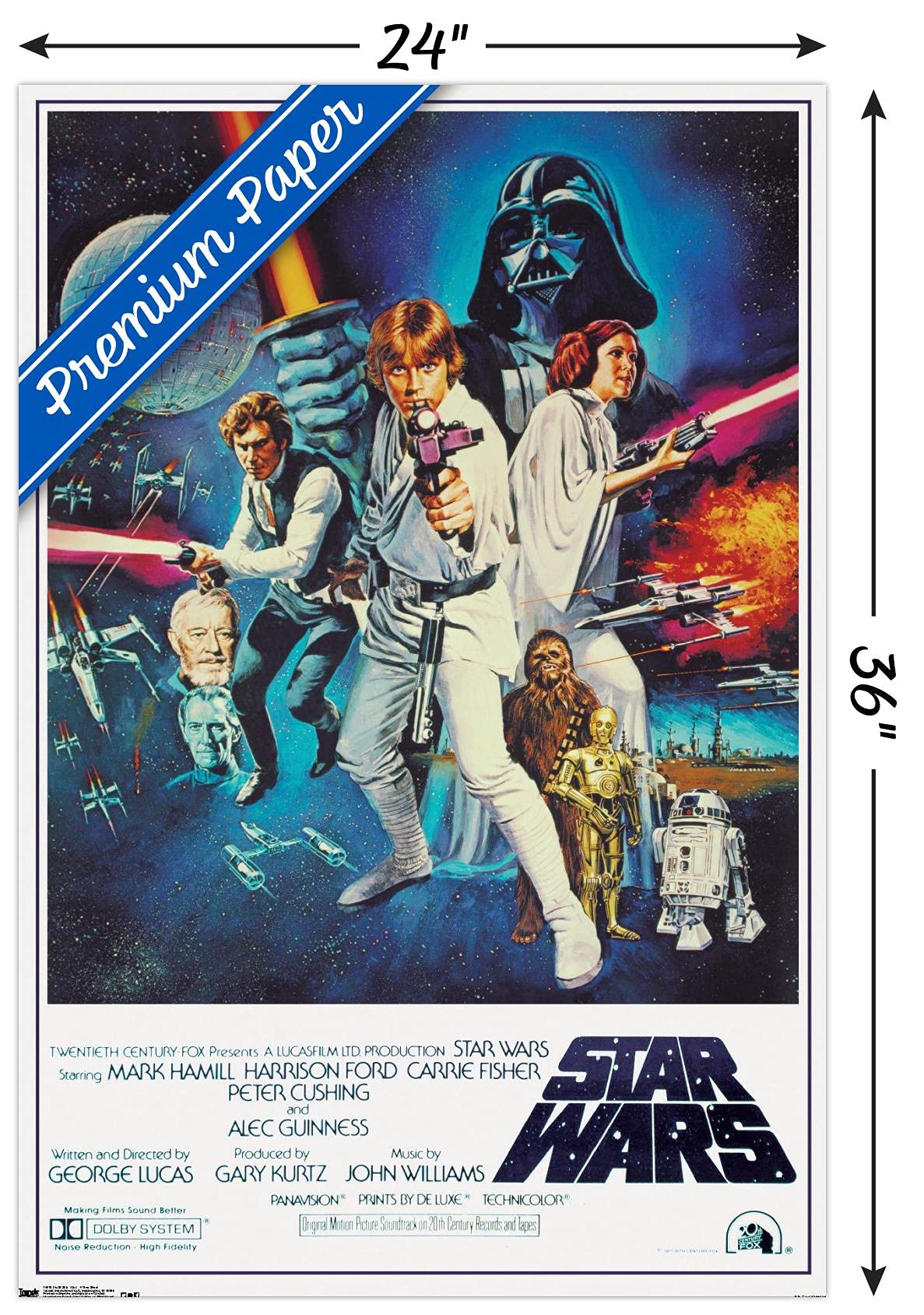 Trends International 24X36 Star Wars-V One Sheet Premium Wall Poster, 22.375'' X 34''