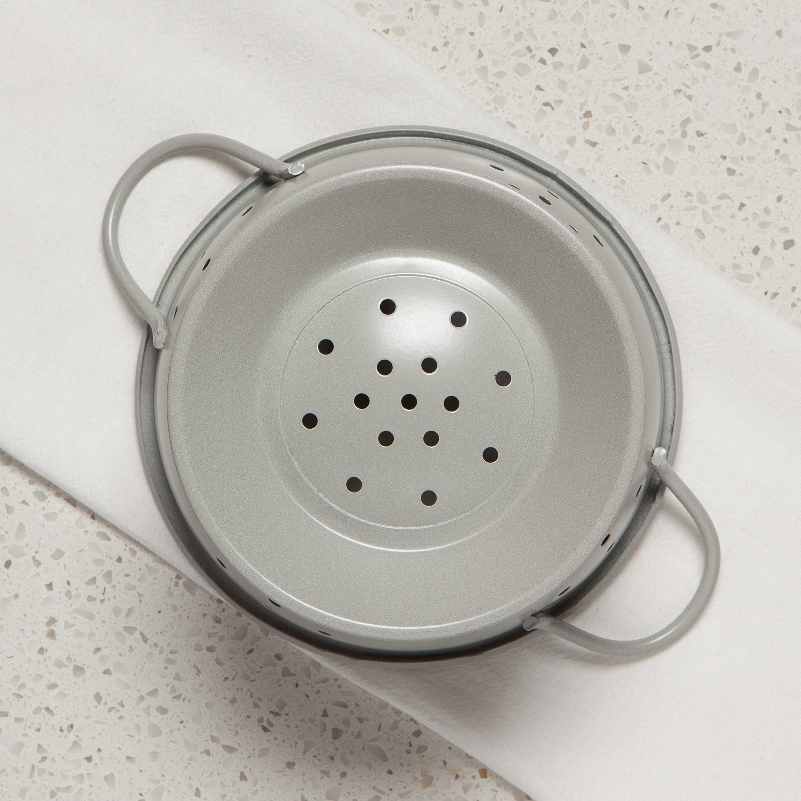 Now Designs Matte Coated Metal Colander Set Medium And Small, Set Of 2, Gray