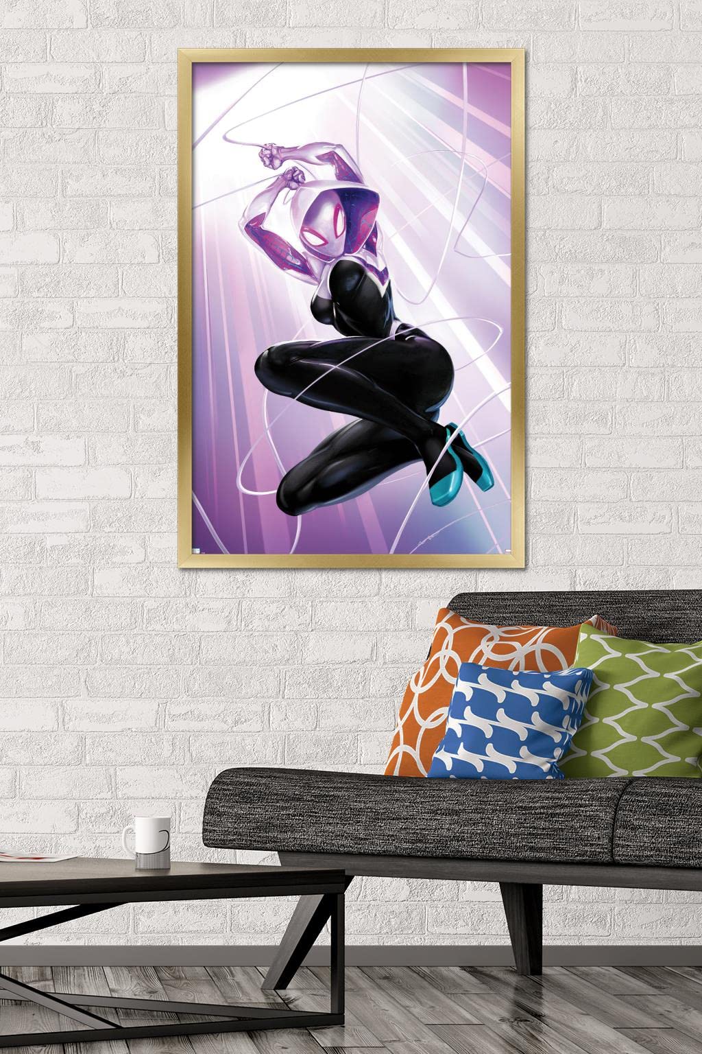 Trends International Marvel Comics - Ghost Spider - Ghost Spider #1 Wall Poster, 22.37'' X 34.00'', Gold Framed Version
