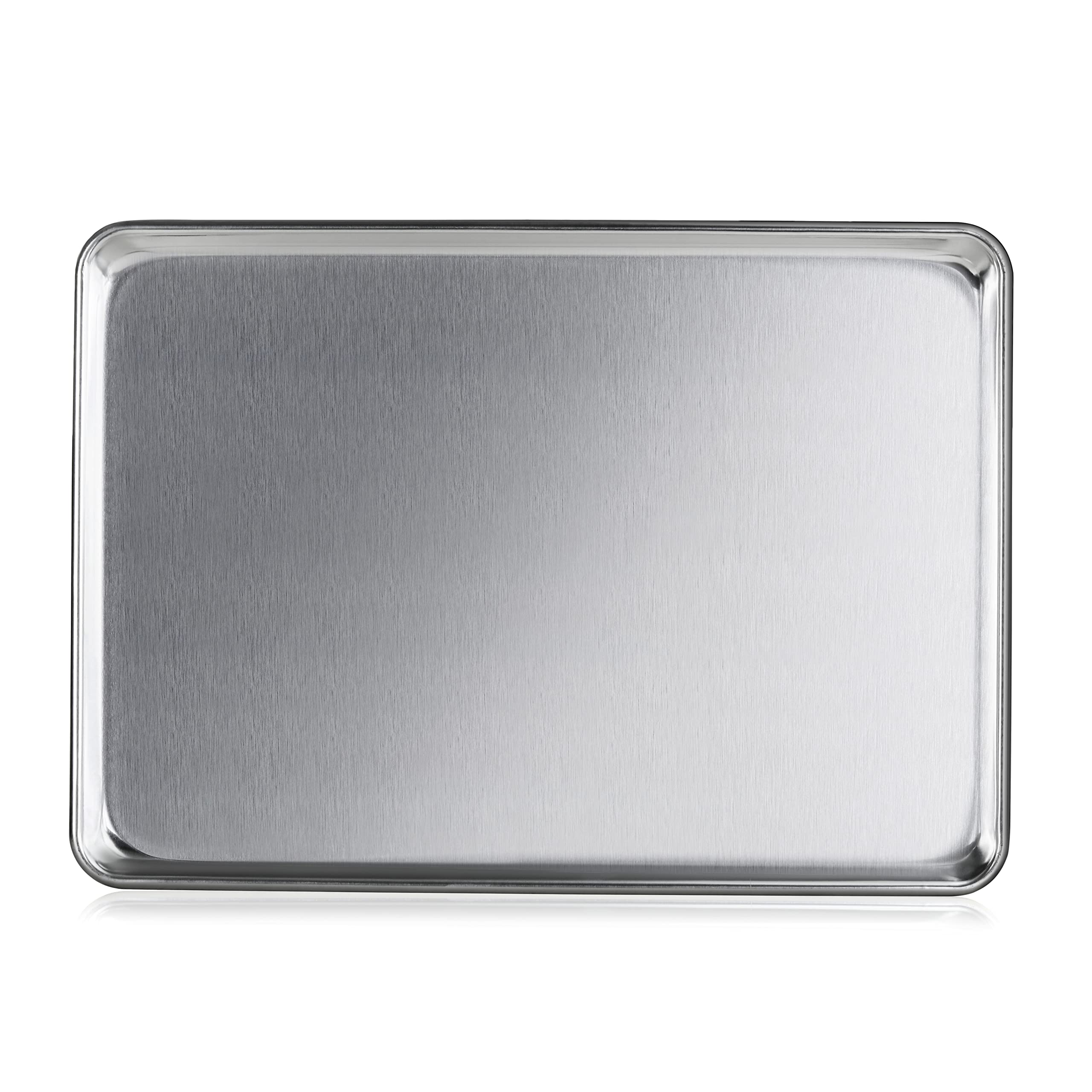 New Star Foodservice 36893 Commercial-Grade 18-Gauge Aluminum Sheet Pan/Bun Pan, 15'' L X 21'' W X 1'' H (Two Thirds Size) | Mea