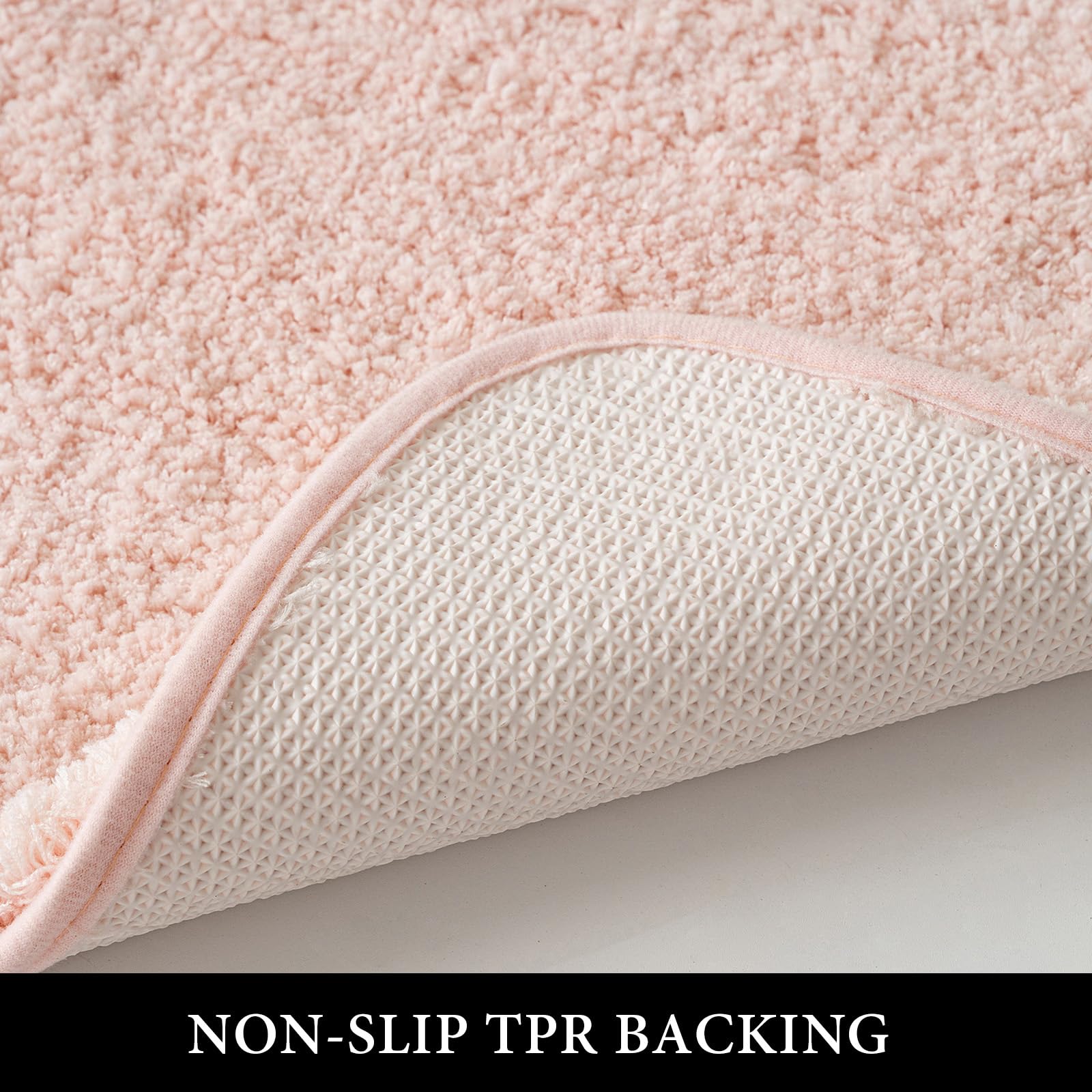 Miulee Pink Bathroom Rugs Sets 2 Piece Including U Shaped Toilet Rug - Soft Absorbent Bath Mats With Non Slip Rubber Backside Fo