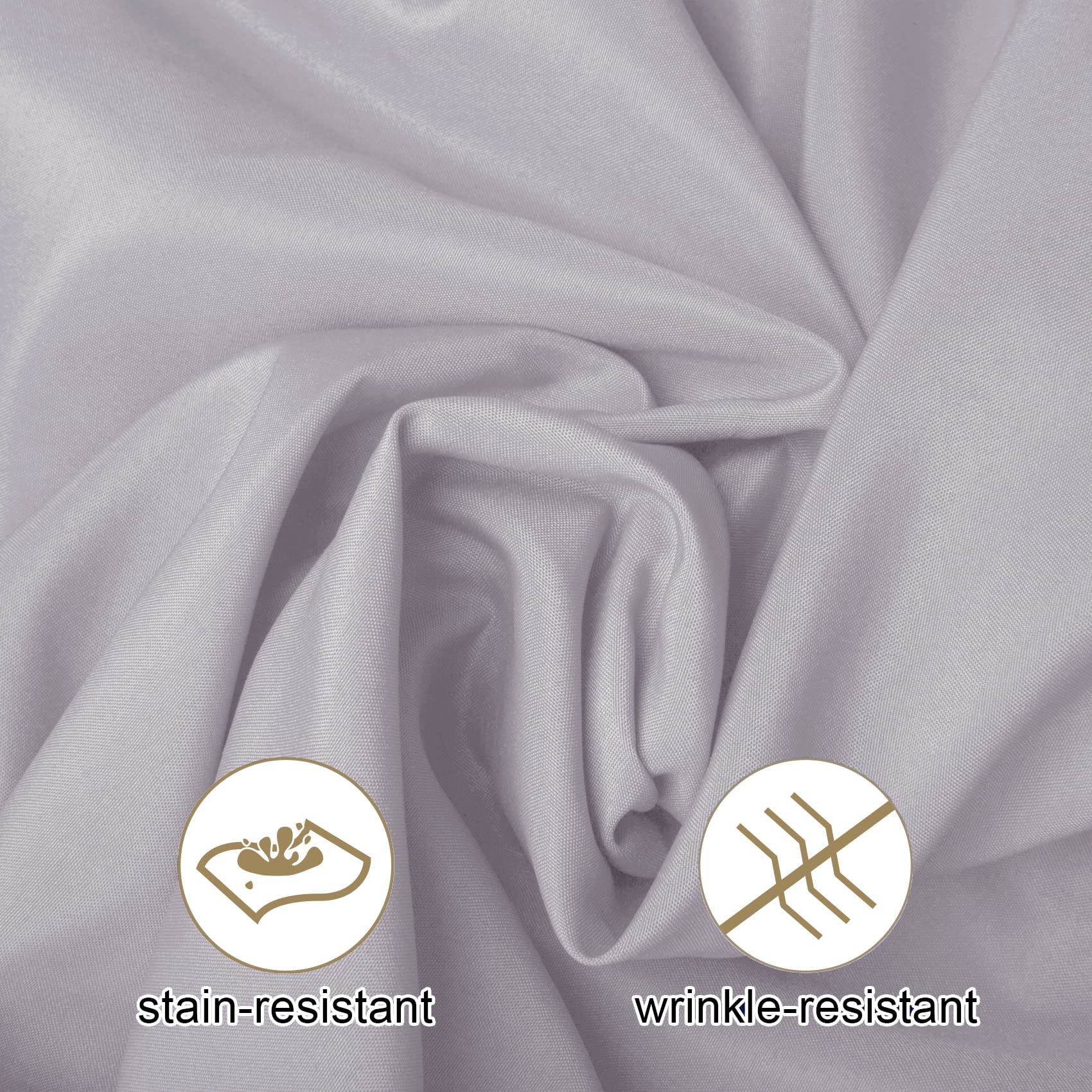 Ascoza 2Pack 90 Inch Silver Round Tablecloth In Washable Polyester Fabric For Wedding/Banquet/Restaurant/Parties