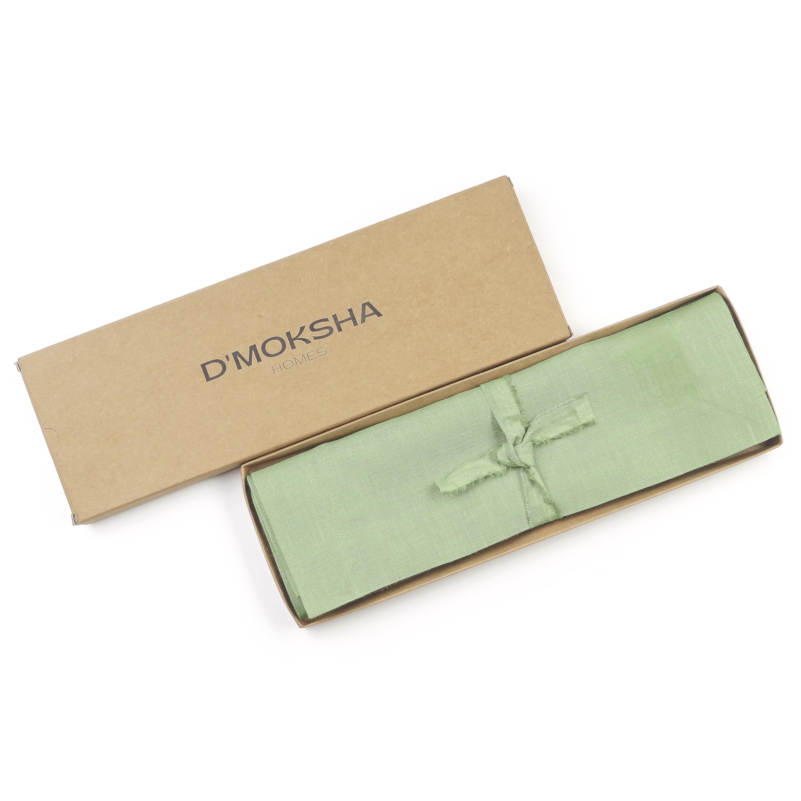 D'Moksha Homes Linen Placemats Set Of 4-100% Pure Linen Sage Green Placemats 14 X 19 Inch - Washable Sage Green Placemats For St